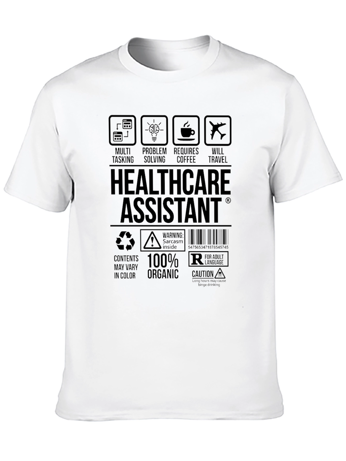 Black Healthcare Assistant Humor T-Shirt view 10