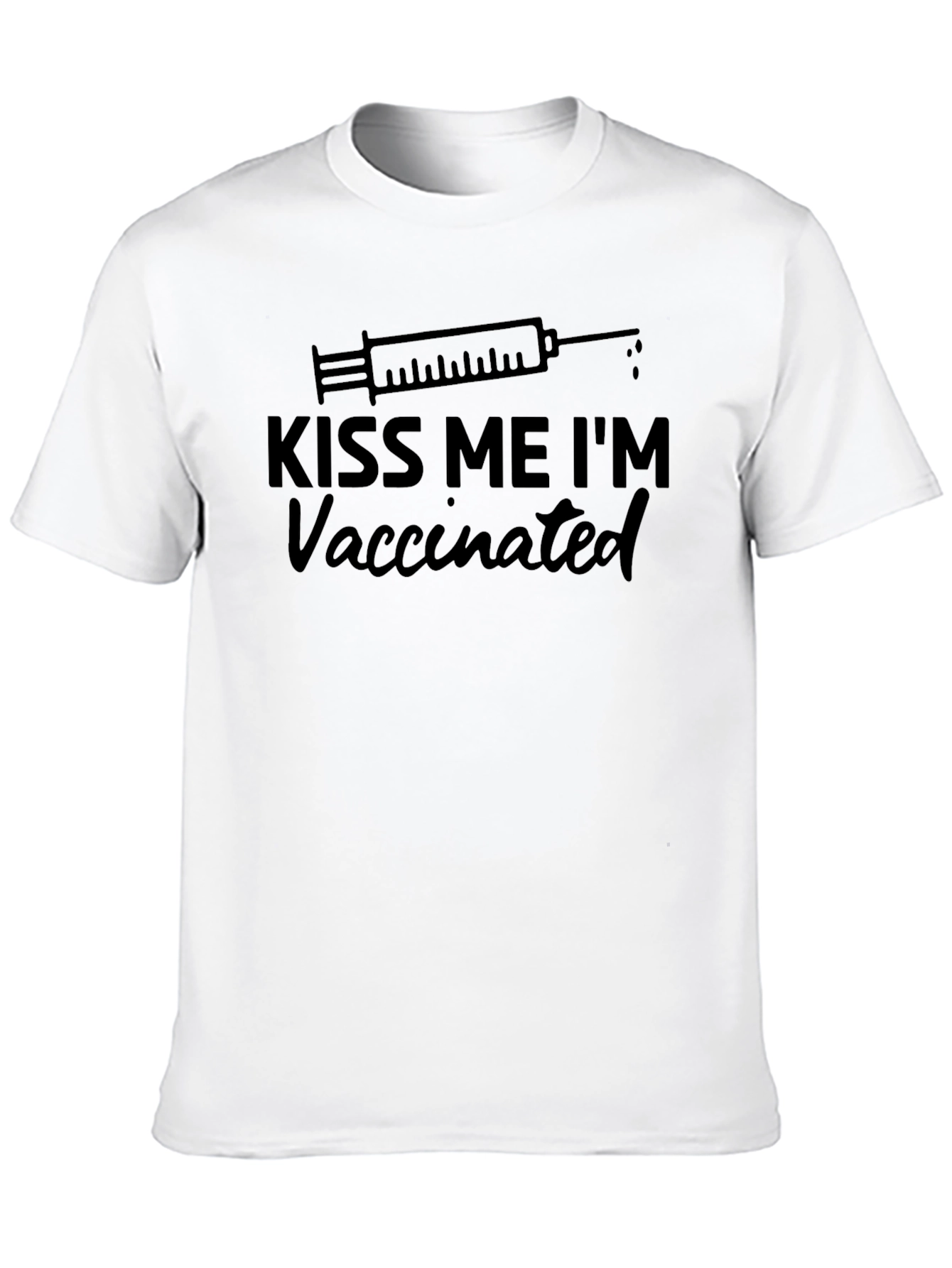 Black Kiss Me I'm Vaccinated T-Shirt Funny Vaccinated Tee view 10