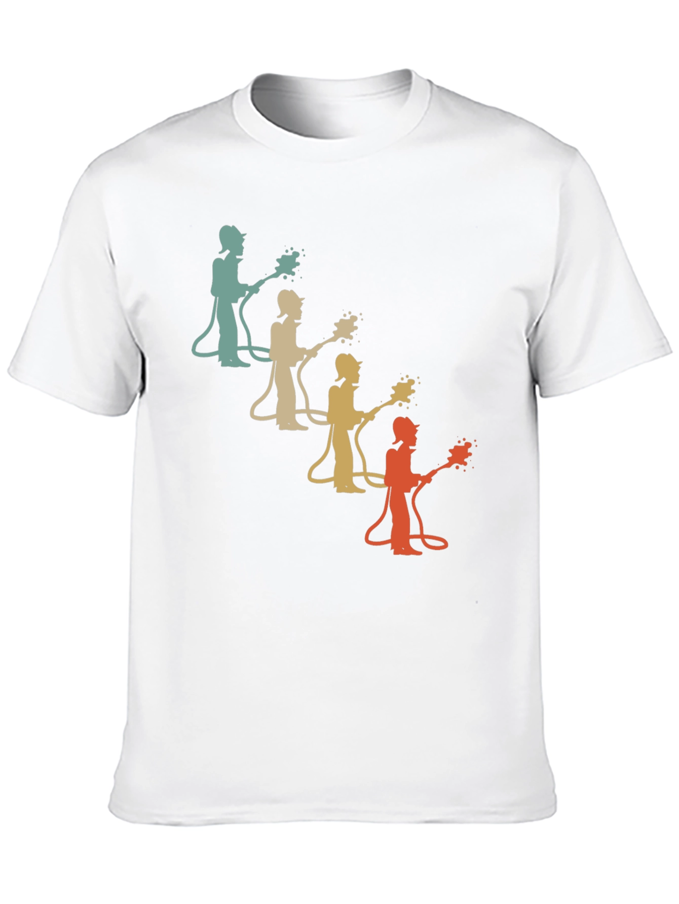 Black Retro Firefighter T-Shirt: Cool Vintage Design view 10