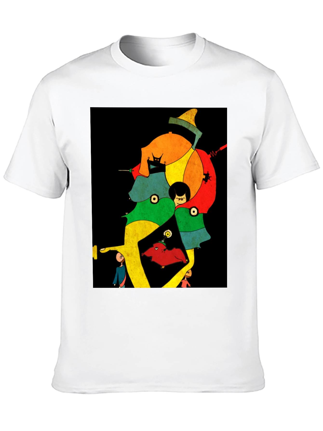 Black Abstract Art Print Black T-Shirt view 10