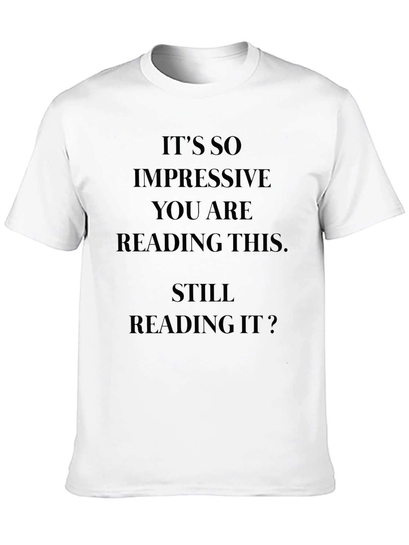 Black Impressive Reading T-Shirt - Funny Slogan Tee view 10