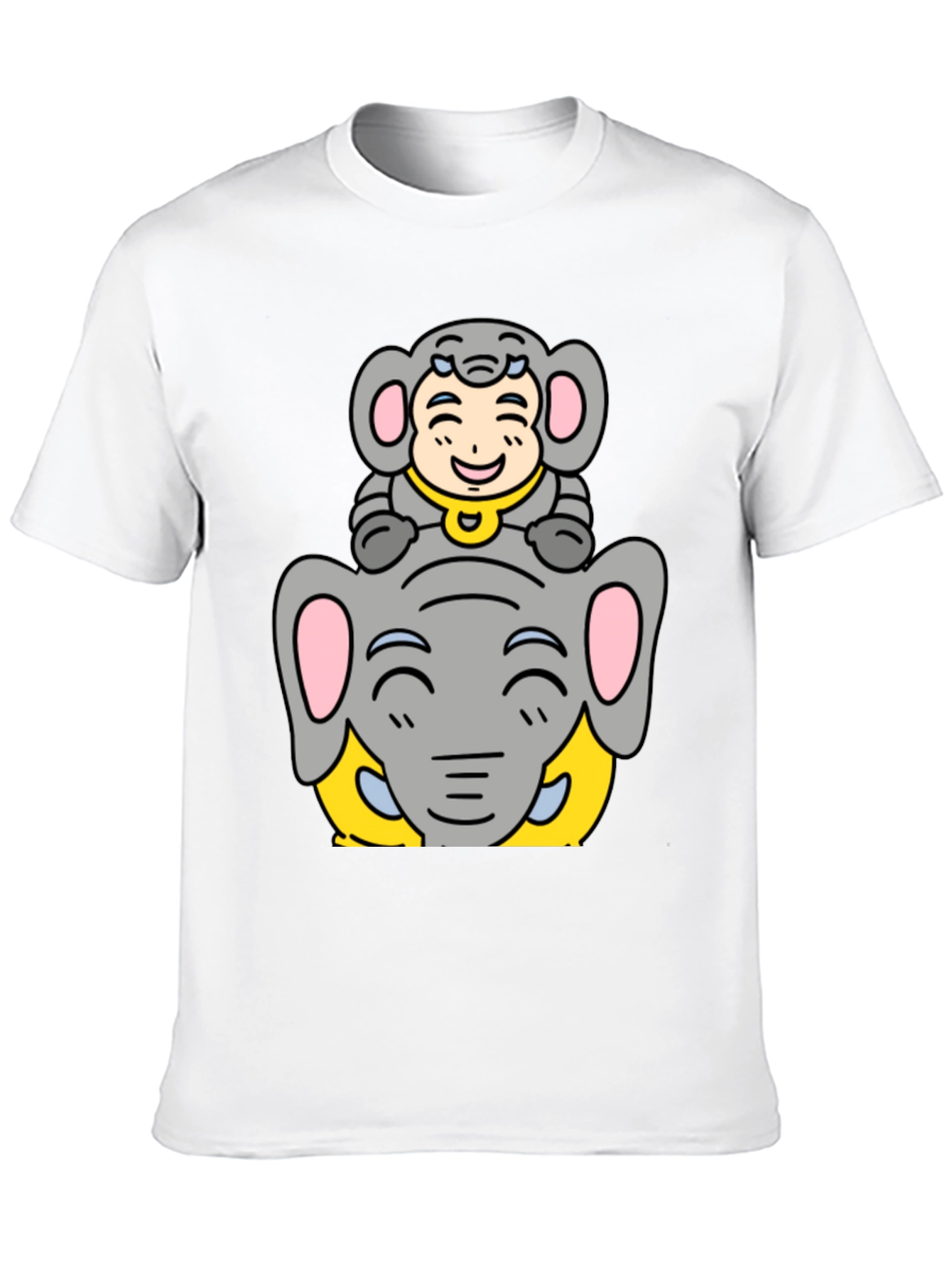 Black Elephant & Kid Graphic Tee - Black Cotton Blend Shirt view 10