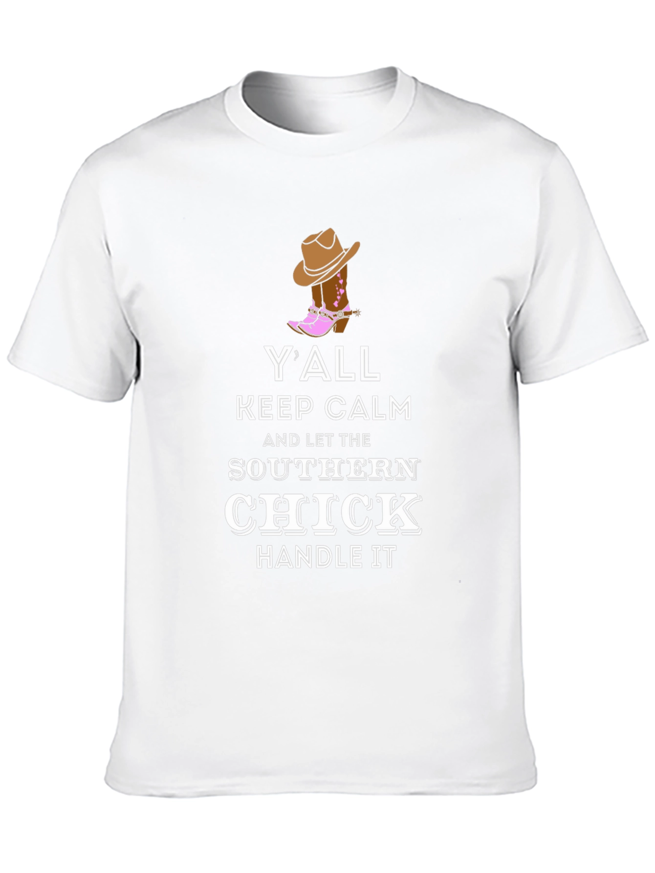Black Y'all Keep Calm Southern Chick T-Shirt view 10