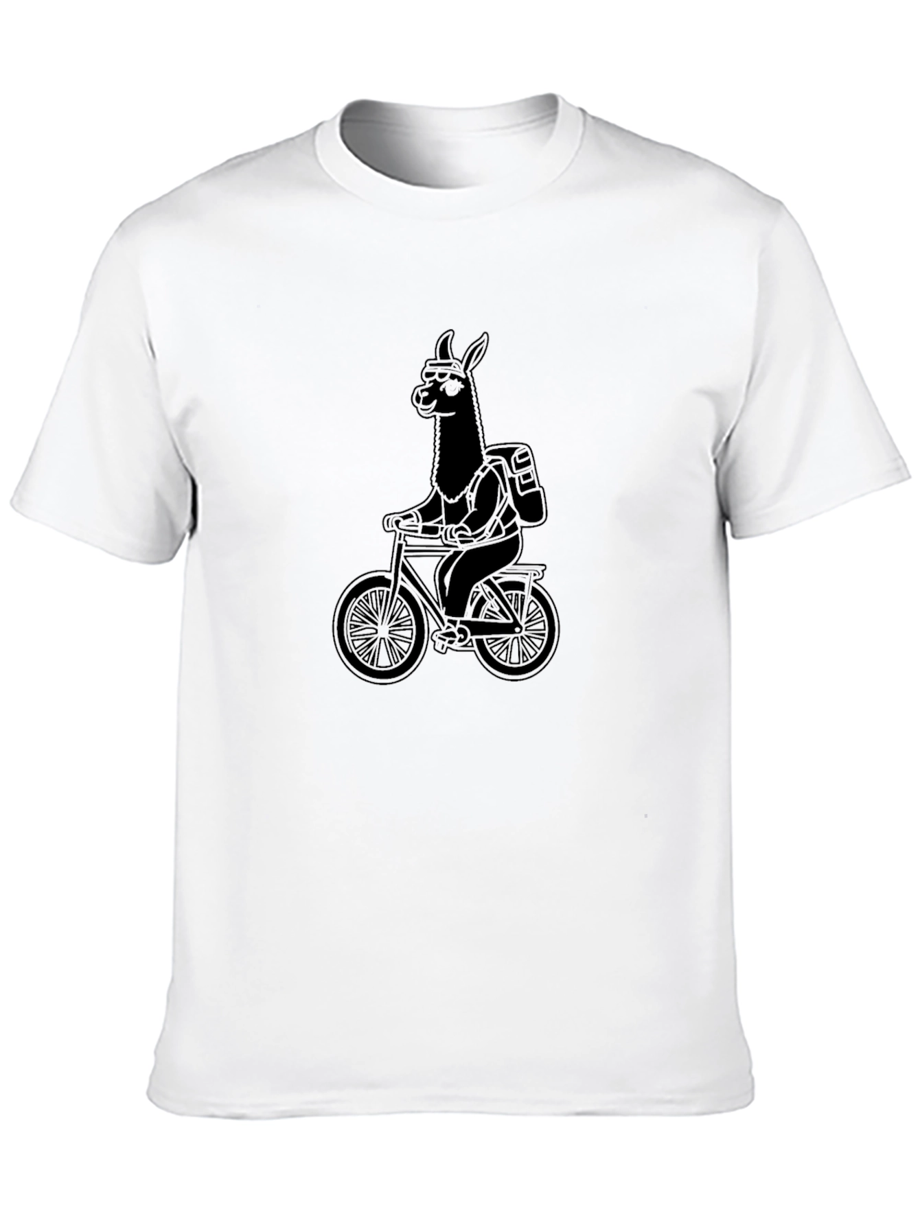Black Llama Biker Graphic Tee - Black T-Shirt view 10