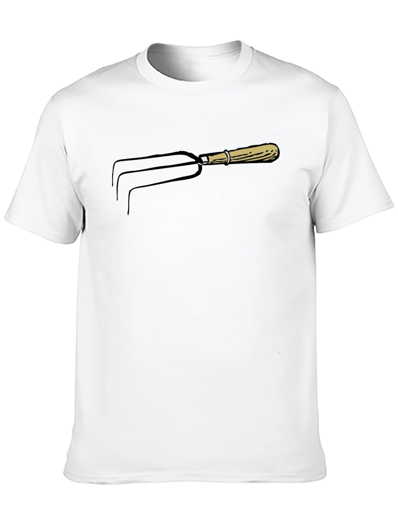 Black Gardener's Delight: Funny Three-Tine Pitchfork T-Shirt view 10