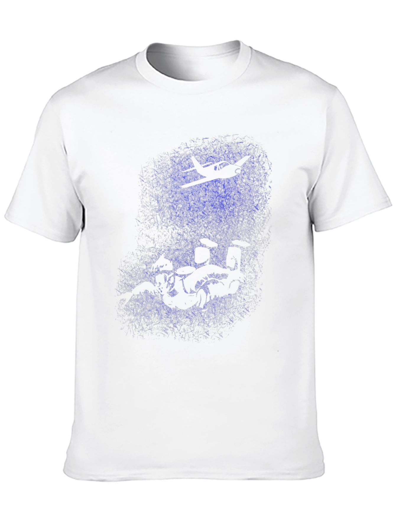 Black Skydiver & Airplane Graphic Black T-Shirt view 10
