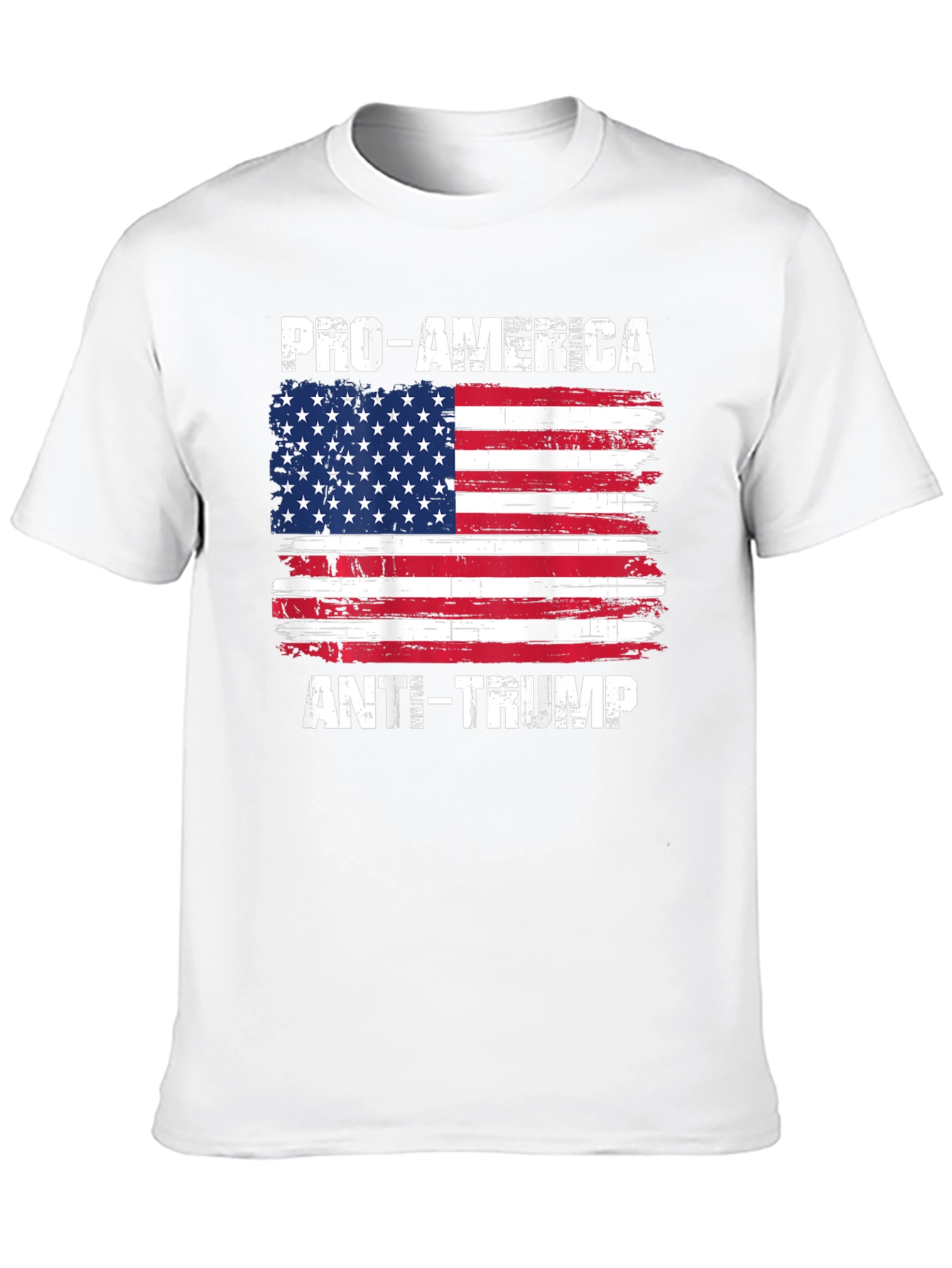 Black Pro-America Anti-Trump USA Flag T-Shirt view 10