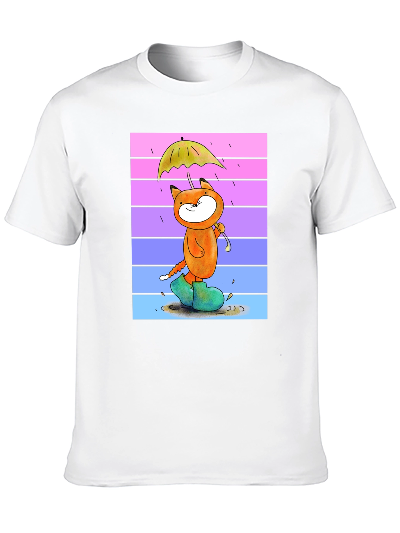 Black Cartoon Fox in Boots T-Shirt view 10