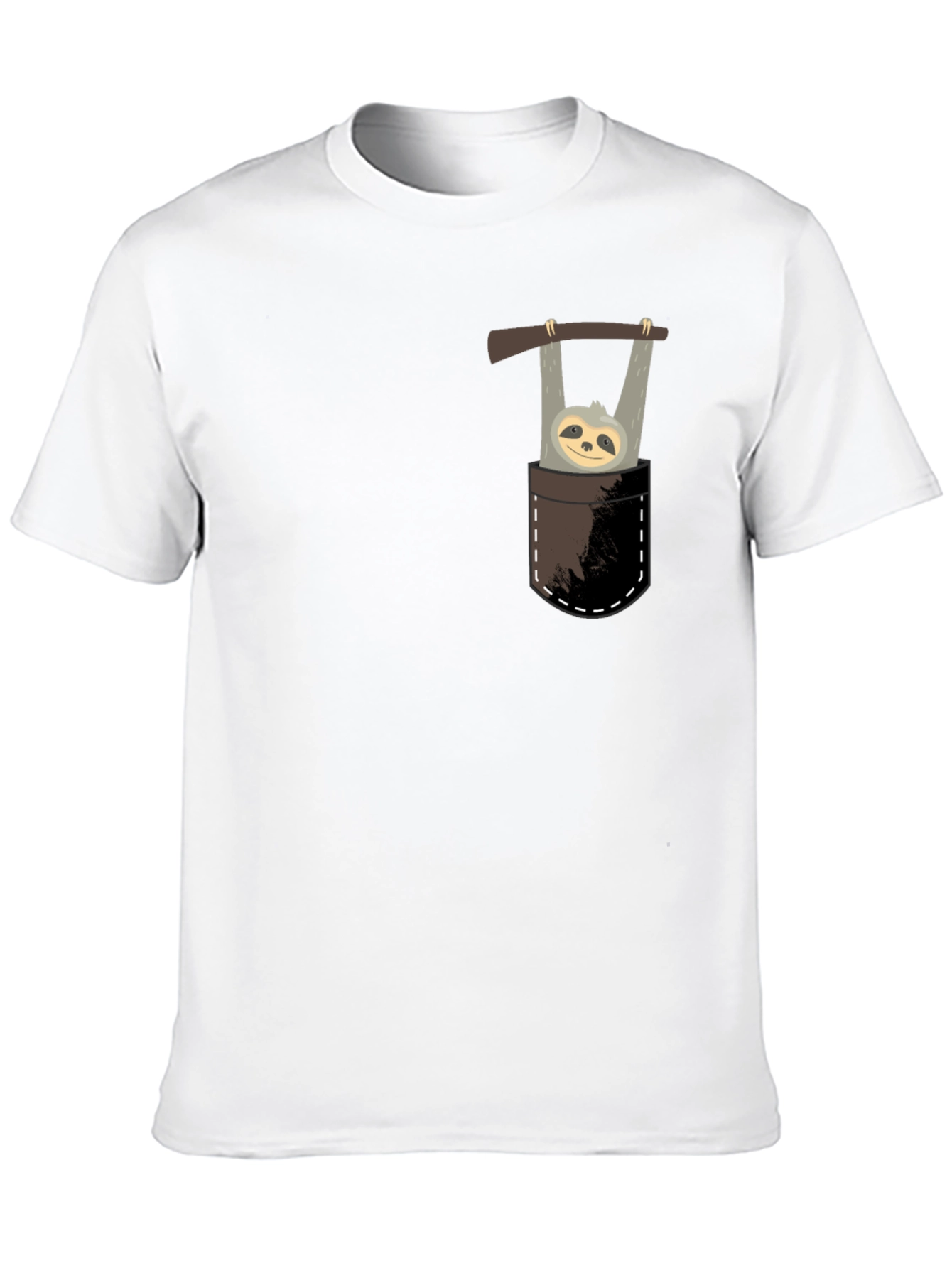 Black Sloth in Pocket Graphic T-Shirt - Men's Novelty Tee view 10