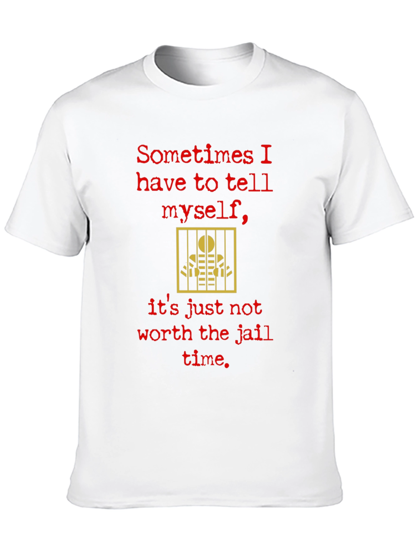 Black Funny "Jail Time" Graphic T-Shirt view 10