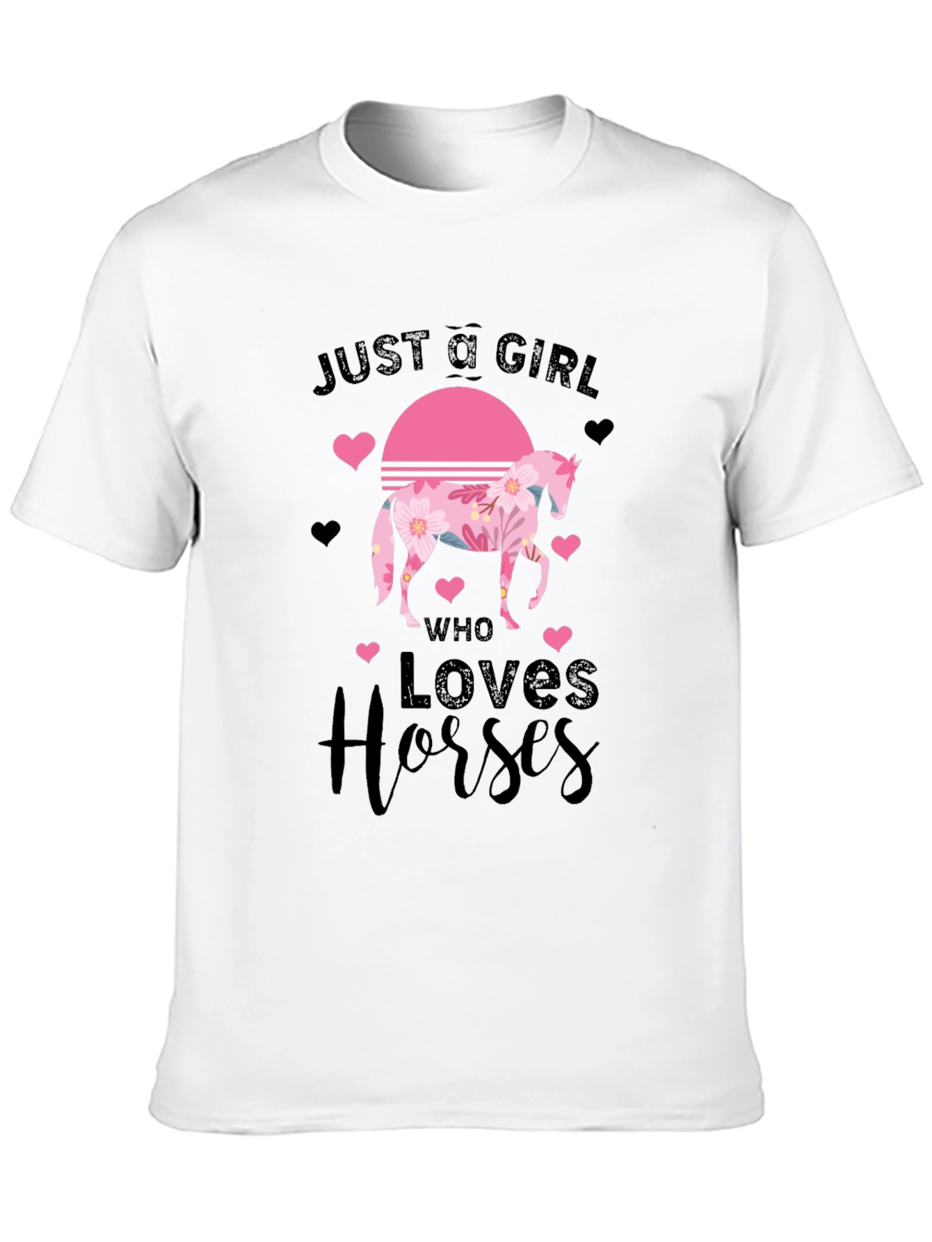 Black Just a Girl Who Loves Horses T-Shirt view 10