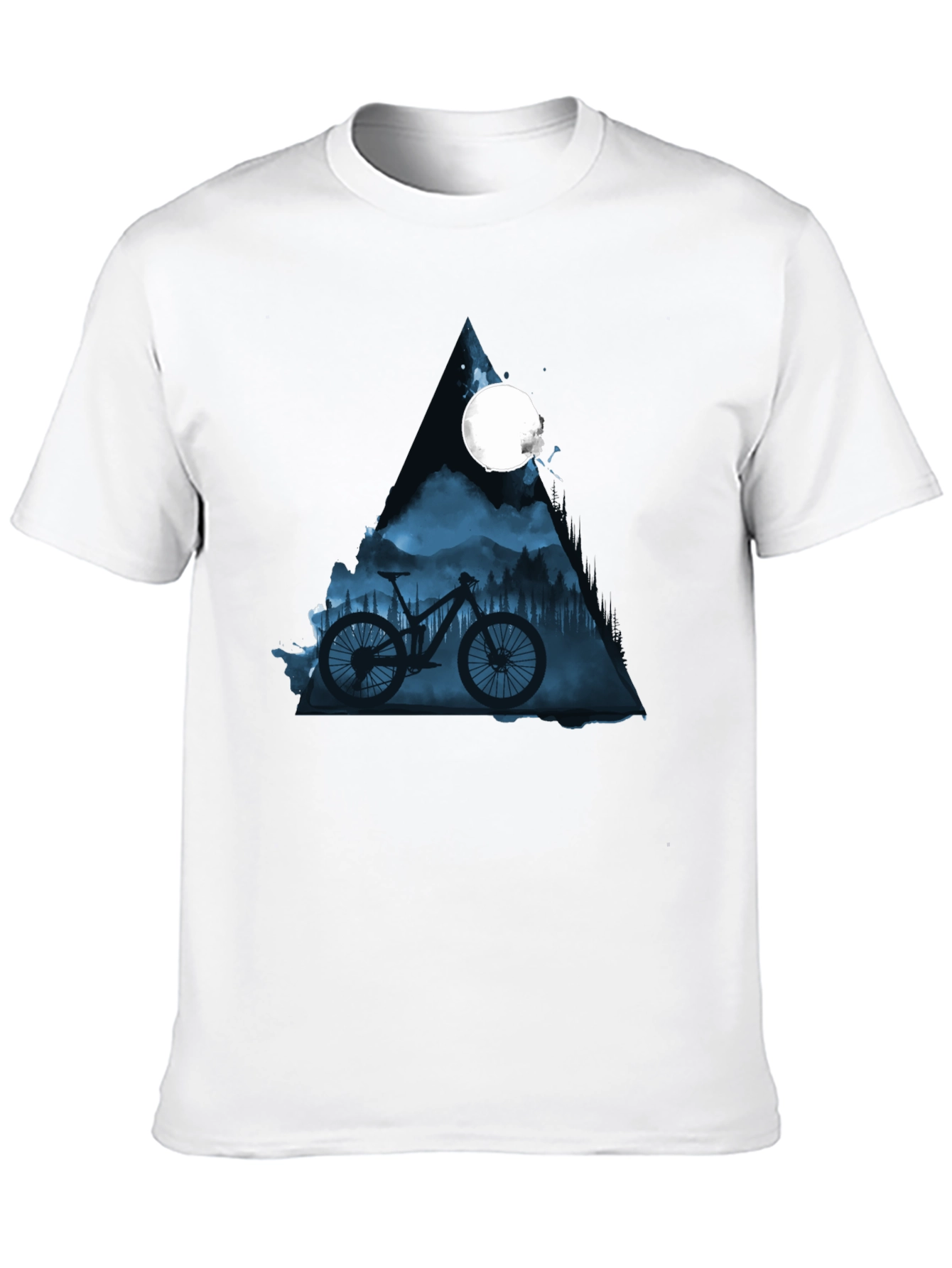 Black Mountain Bike Moon Graphic Tee - Stylish Black T-Shirt view 10