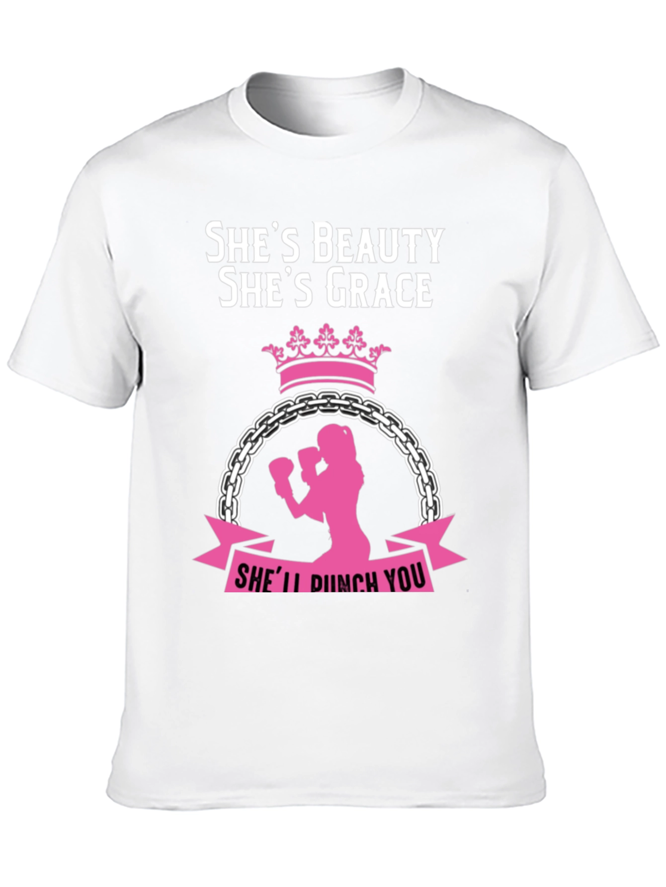 Black She's Beauty She's Grace Women's Boxing T-Shirt view 10