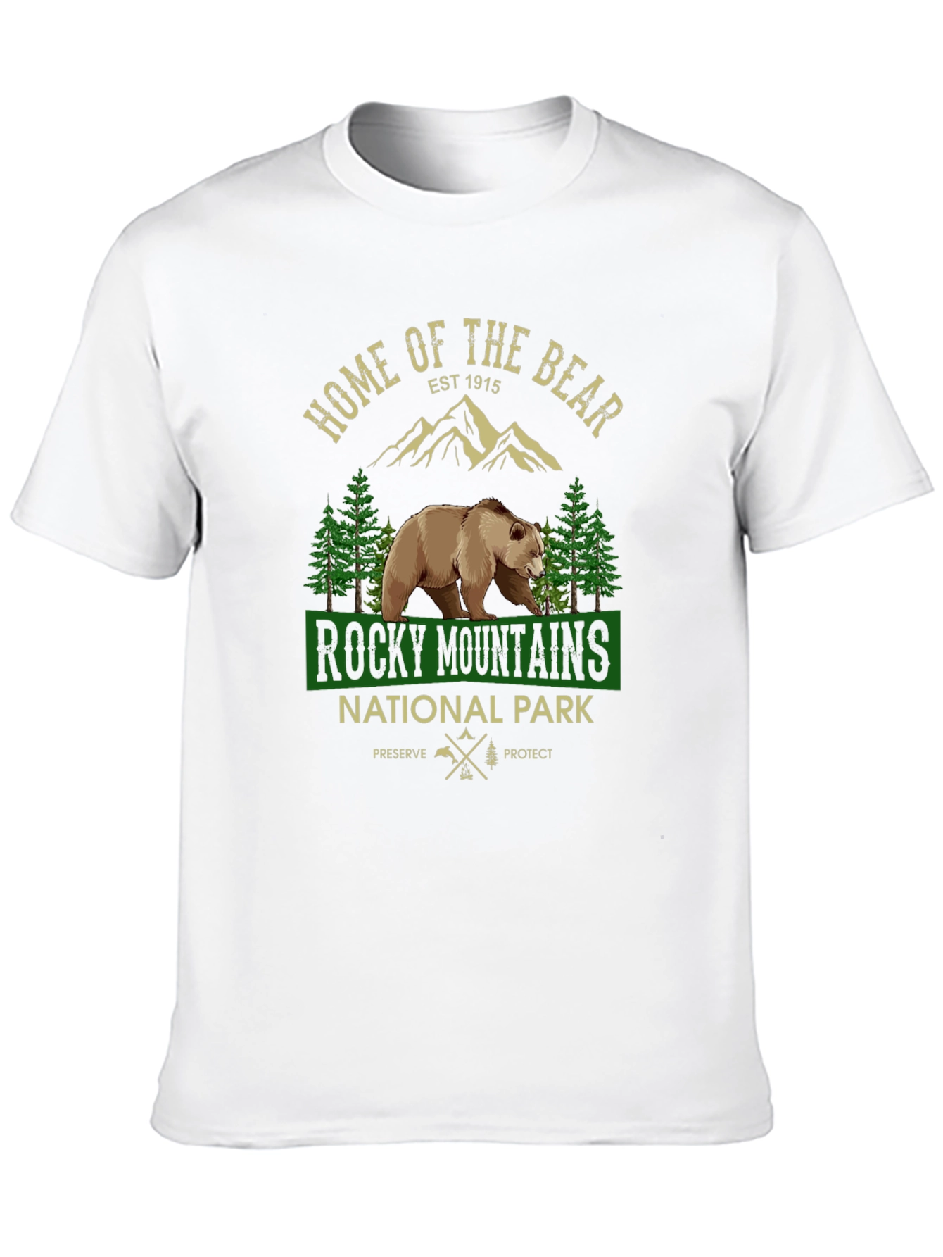Black Rocky Mountains National Park Bear Graphic T-Shirt view 10