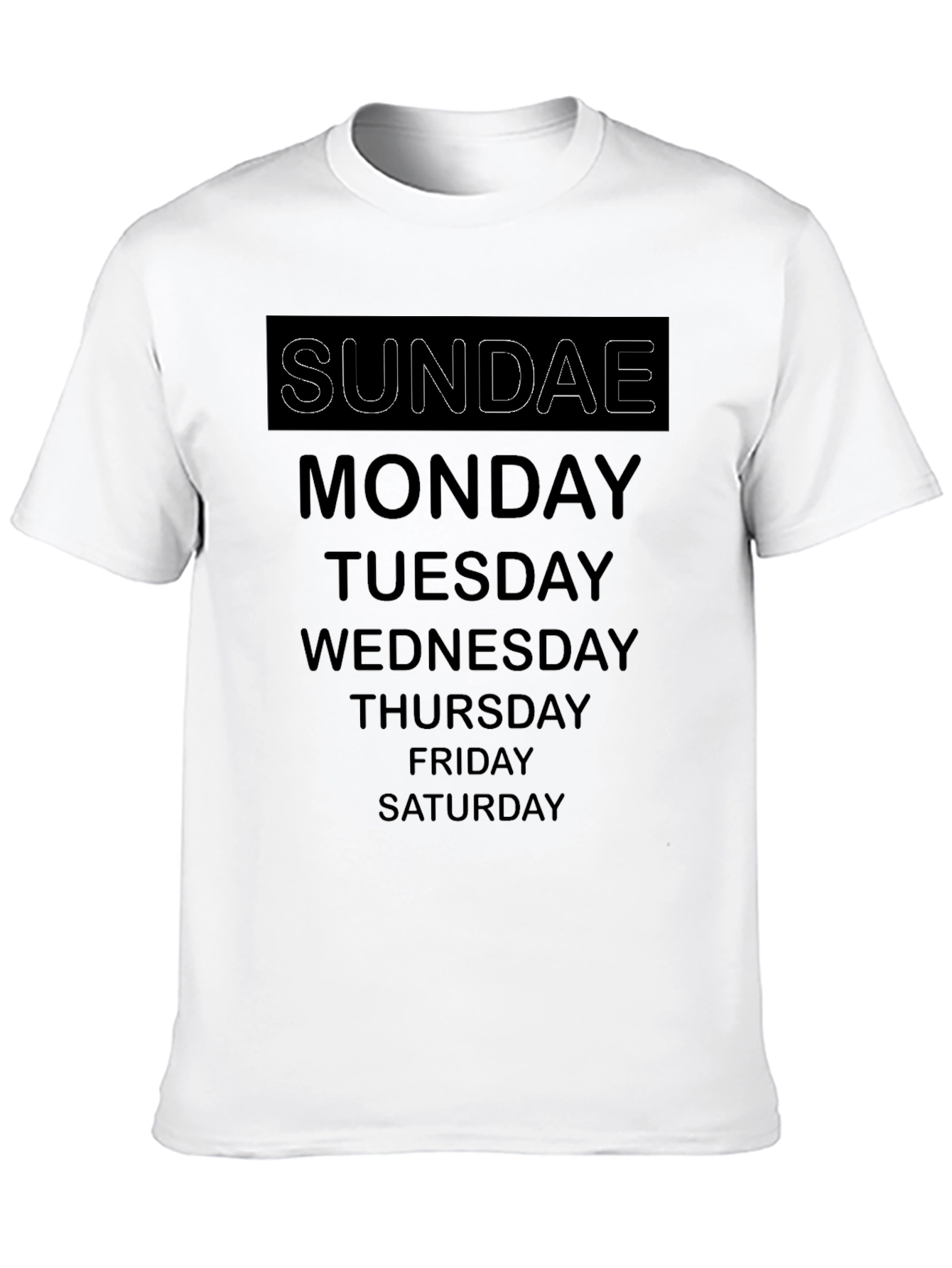 Black Days of the Week Black T-Shirt view 10