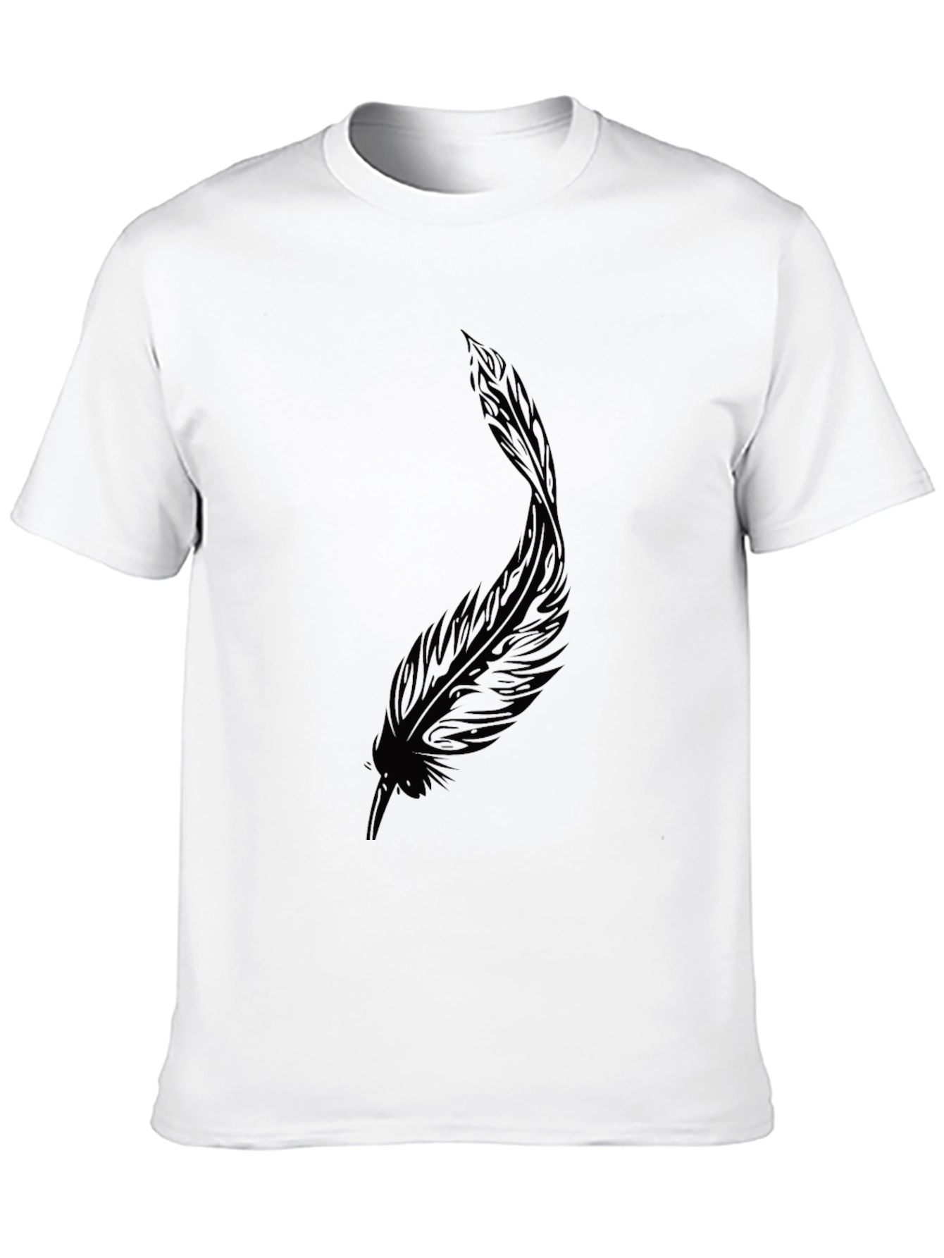 Black Black Feather Graphic Tee - Stylish Casual Wear view 10
