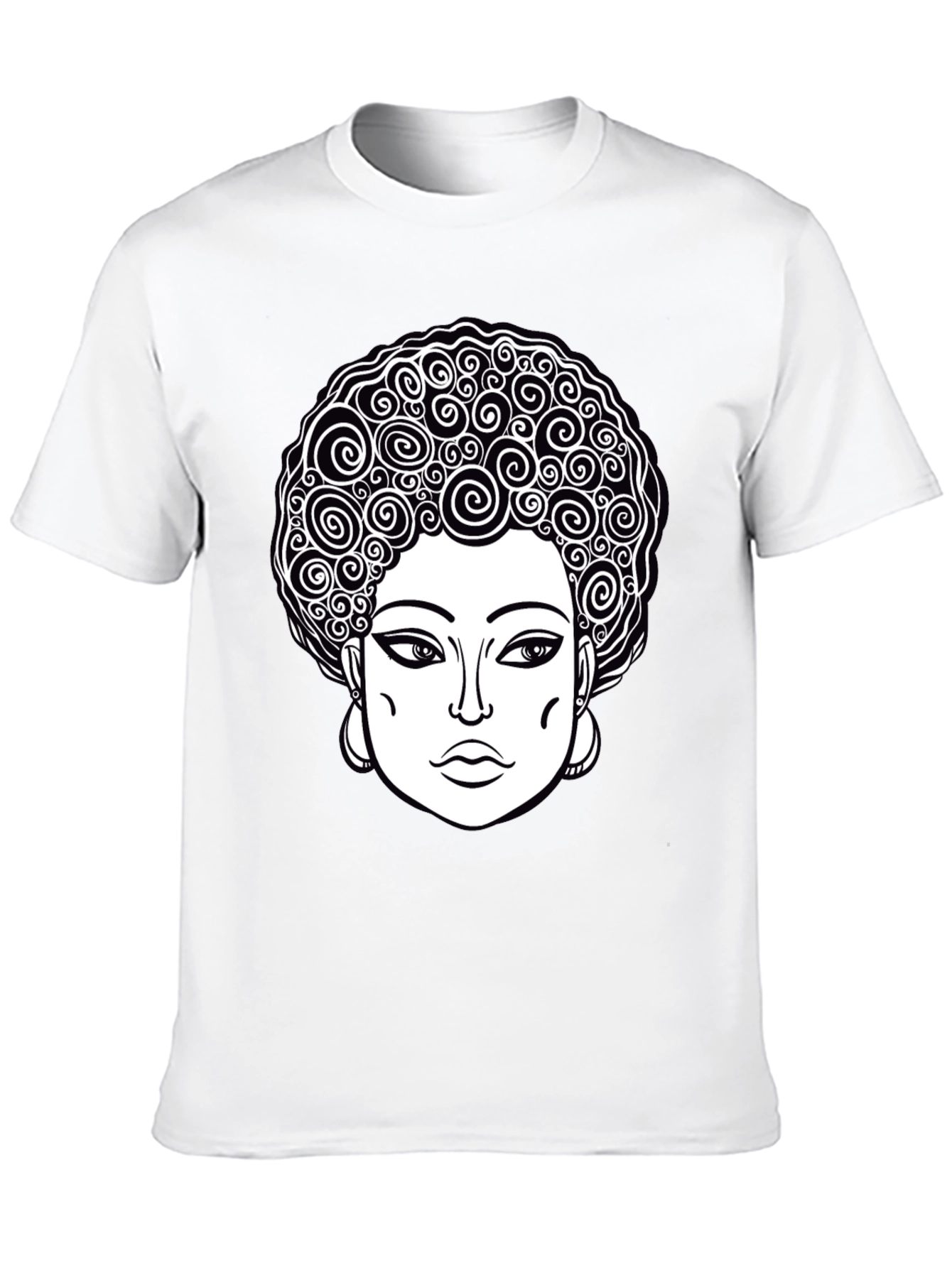 Black Afro Queen Graphic Tee - Black Unisex T-Shirt view 10