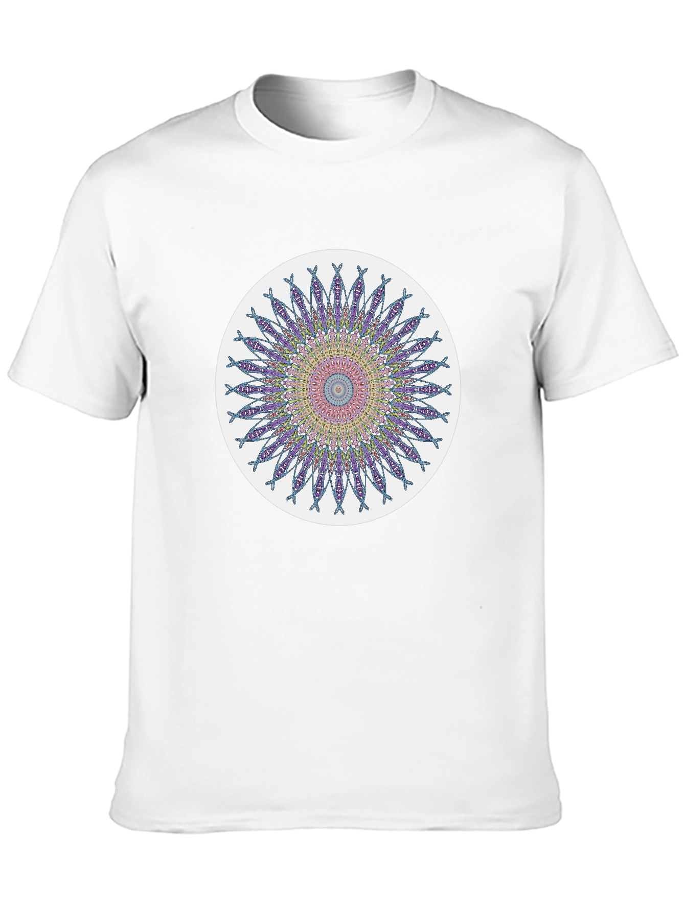 Black Mandala Design Black T-Shirt view 10