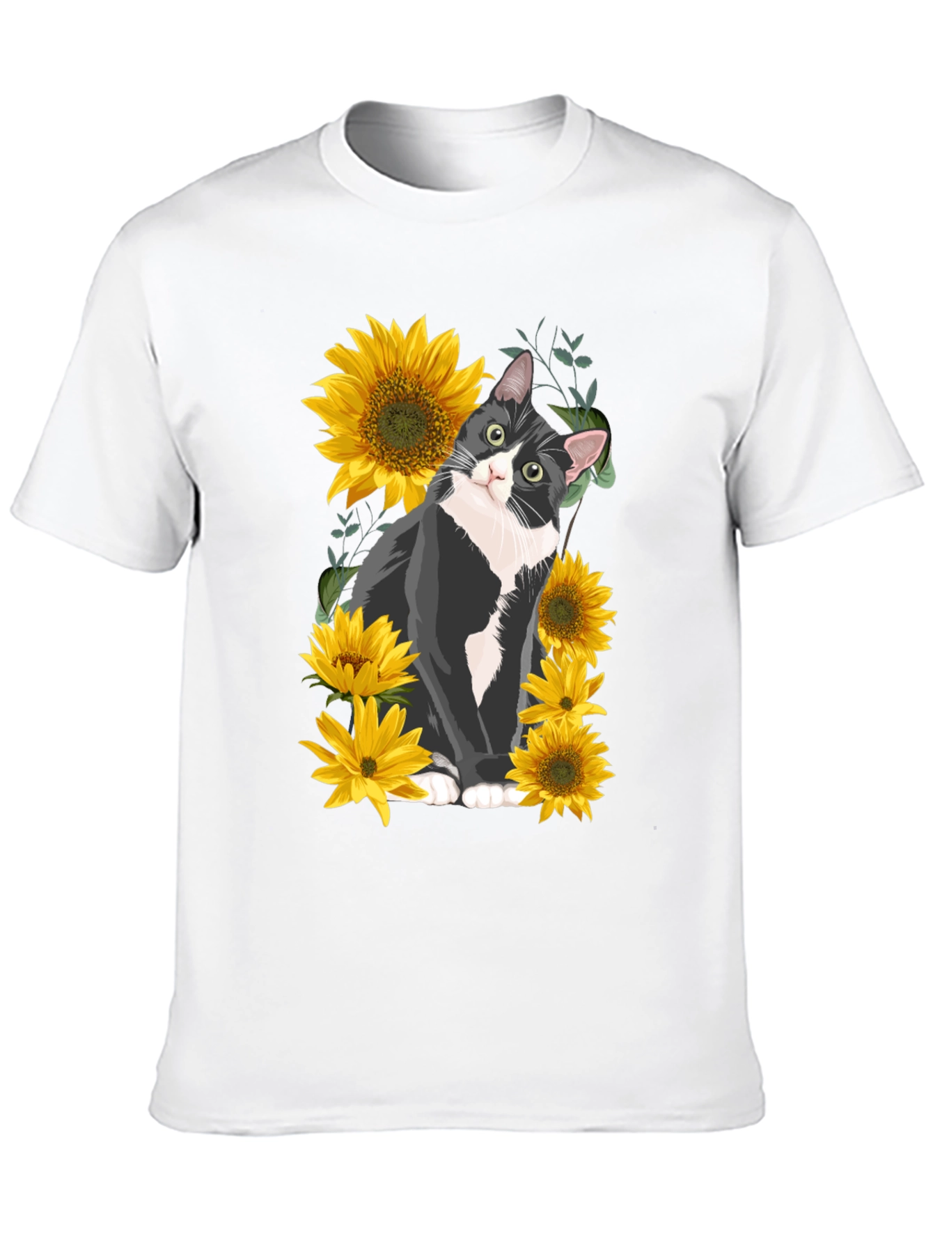 Black Cat and Sunflower Graphic Tee view 10