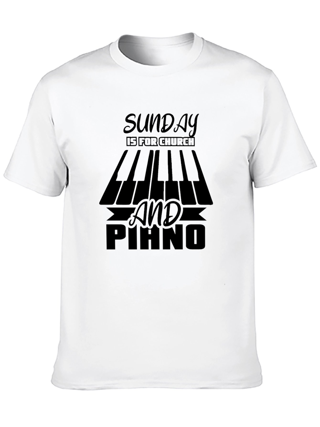 Black Sunday Church Piano Graphic T-Shirt view 10