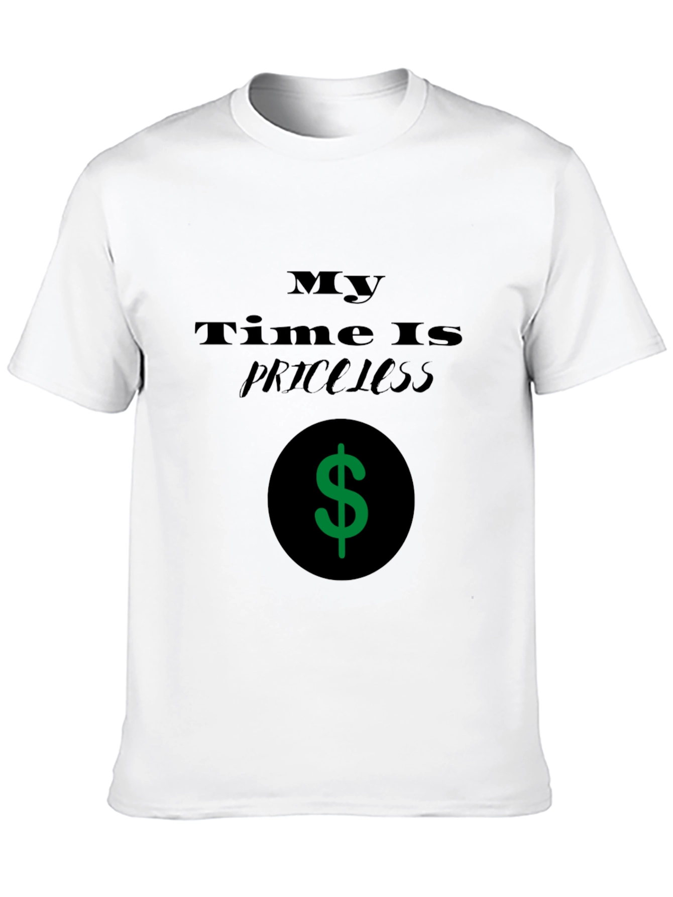 Black Priceless Time Black Graphic T-Shirt view 10