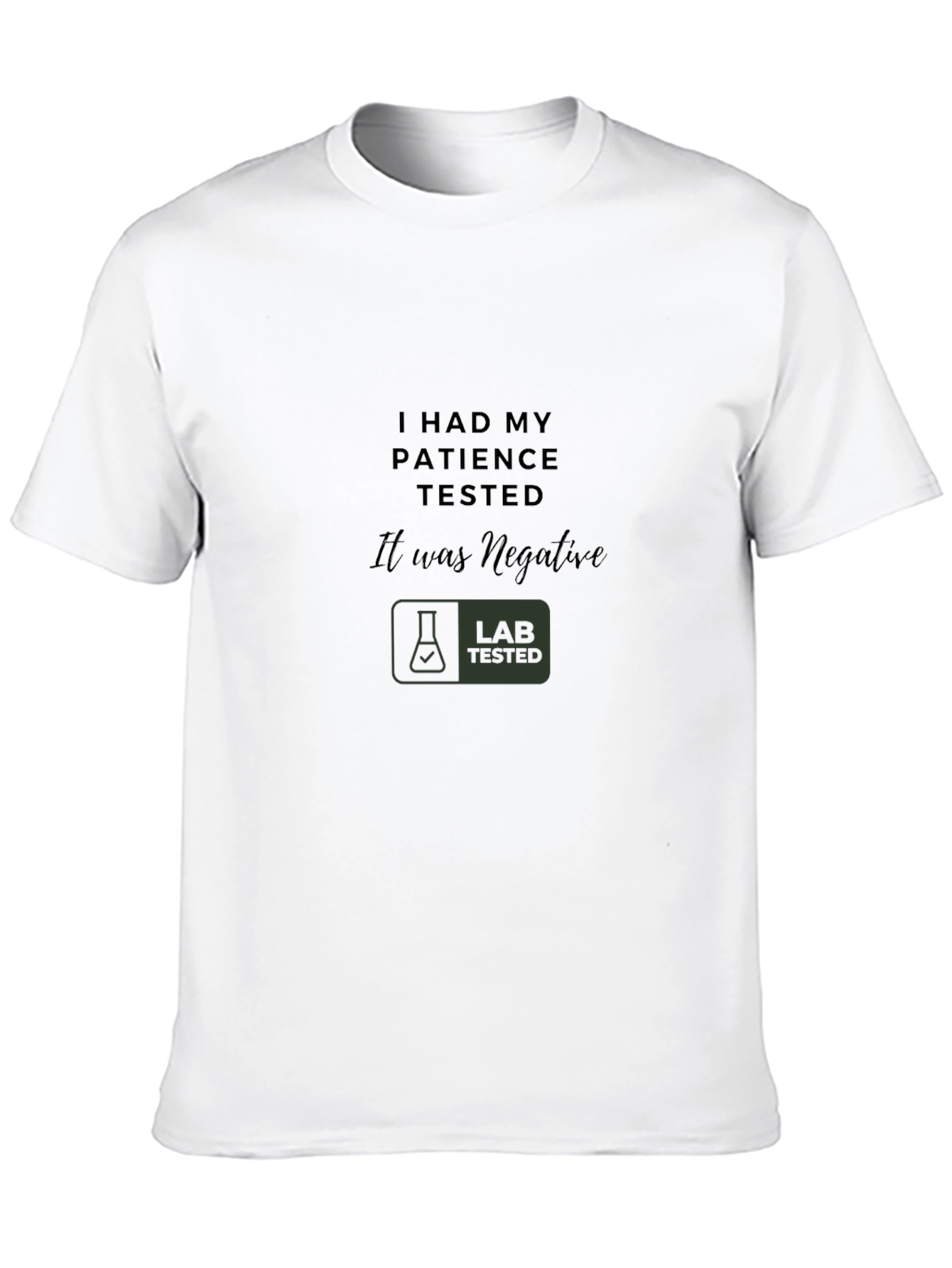 Black Humorous "Patience Tested" Graphic Tee - Black view 10