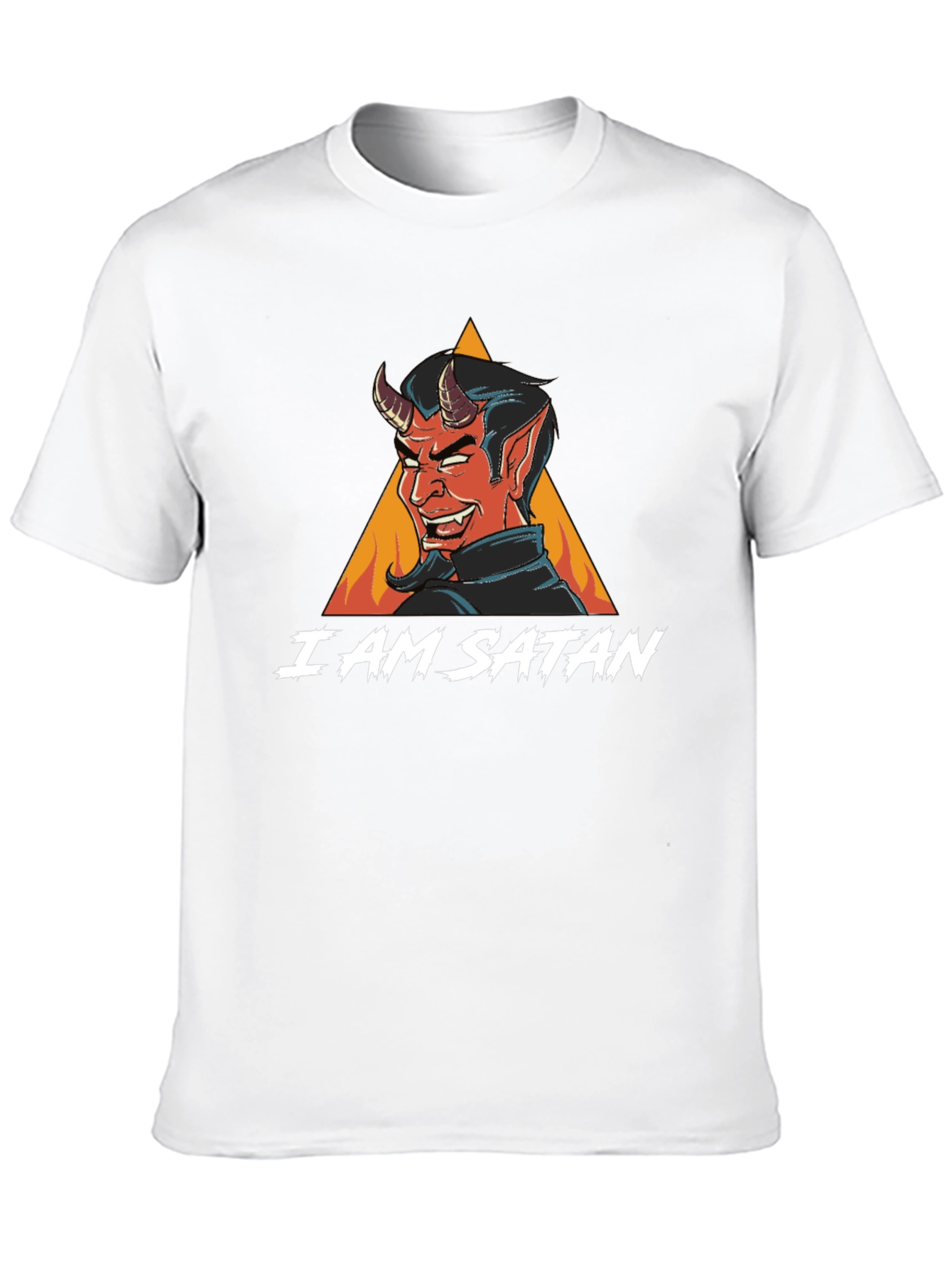 Black I Am Satan Graphic T-Shirt - Cool Devil Design view 10