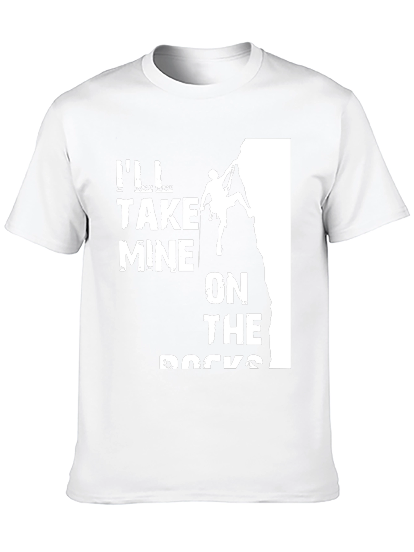 Black Climbing T-Shirt: "I'll Take Mine On The Rocks" - Black view 10