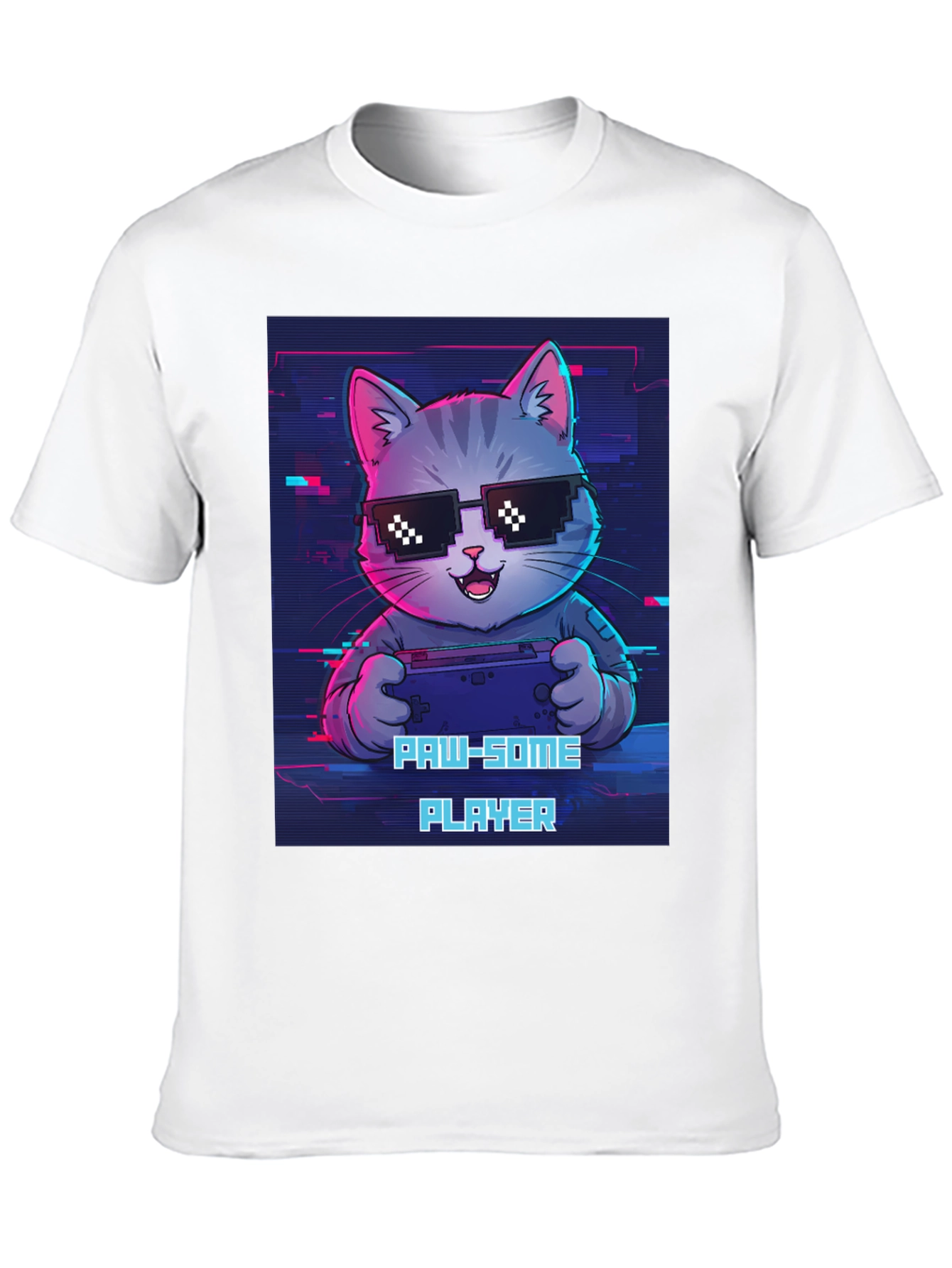 Black Gaming Cat Graphic Tee - Paw-some Player T-shirt view 10