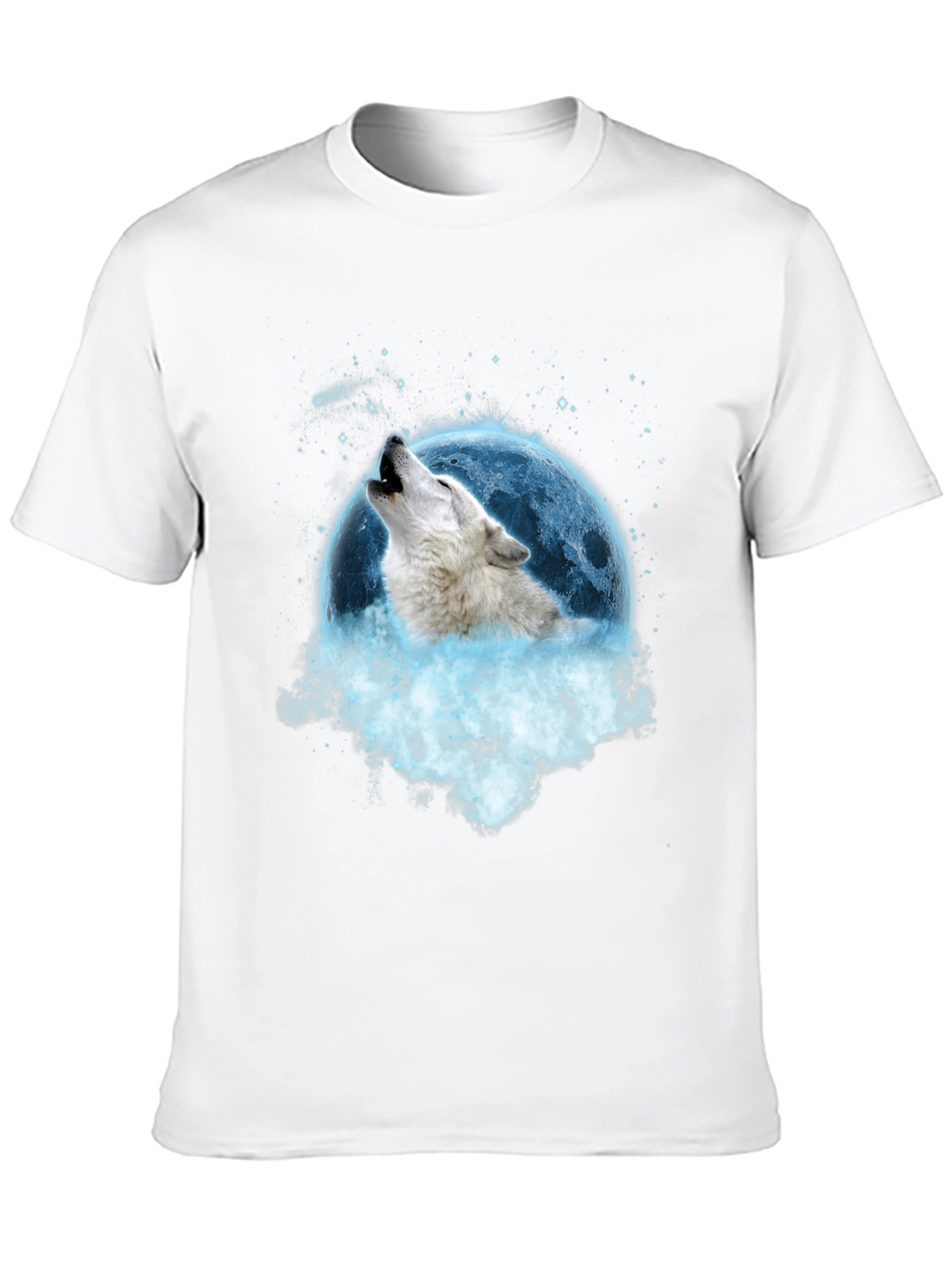 Black Wolf Howling at Moon Graphic Tee view 10