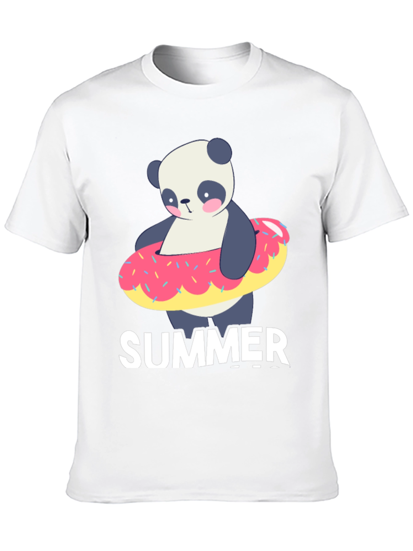 Black Summer Panda Doughnut T-Shirt view 10