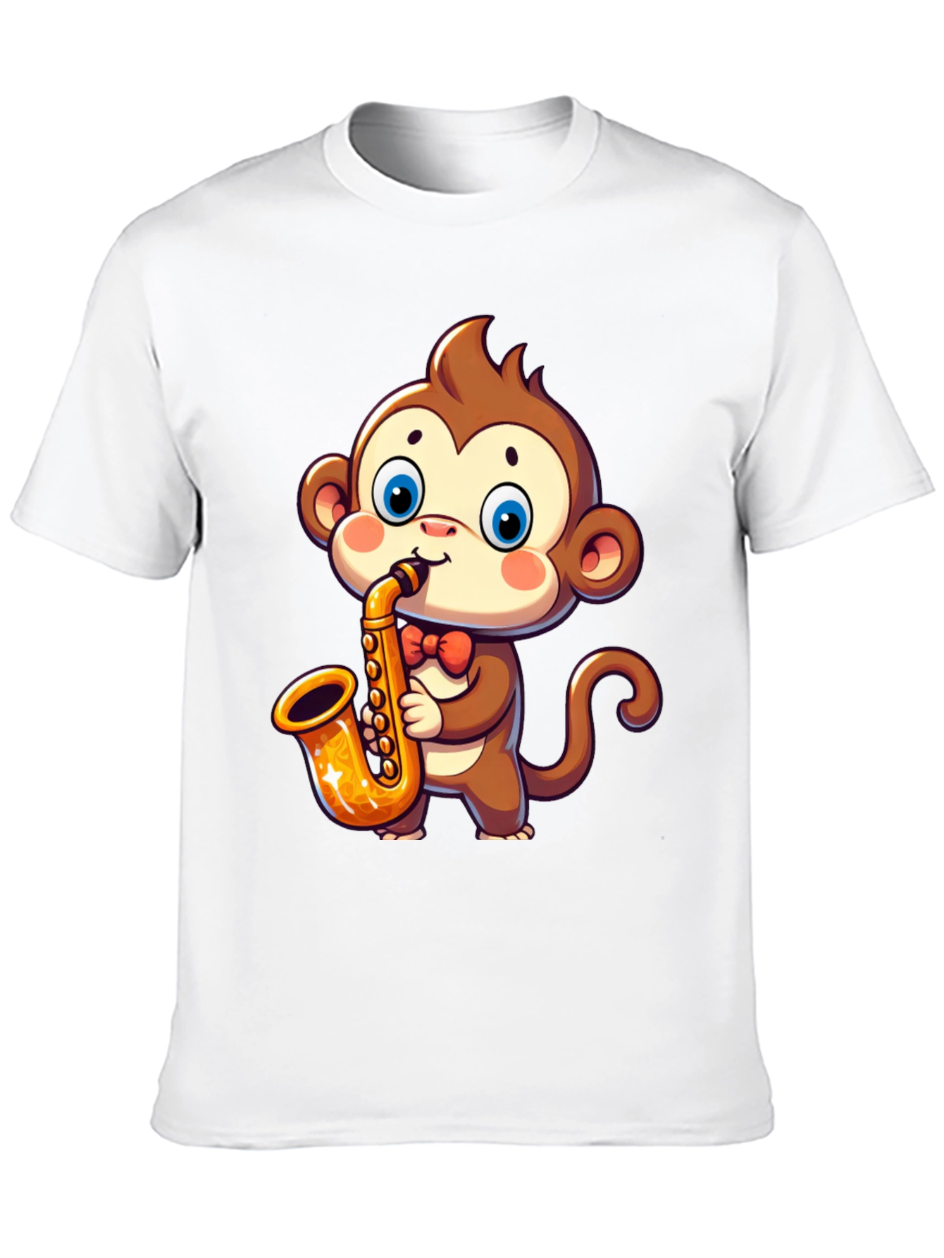 Black Monkey Saxophone T-Shirt - Cute Cartoon Design view 10