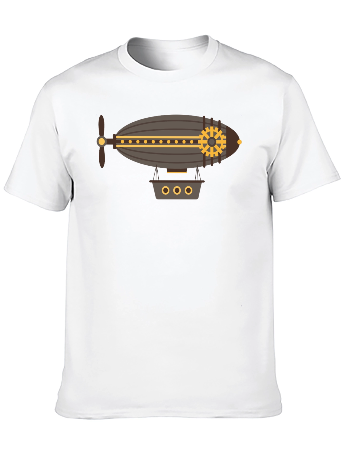 Black Steampunk Airship Graphic Tee view 10