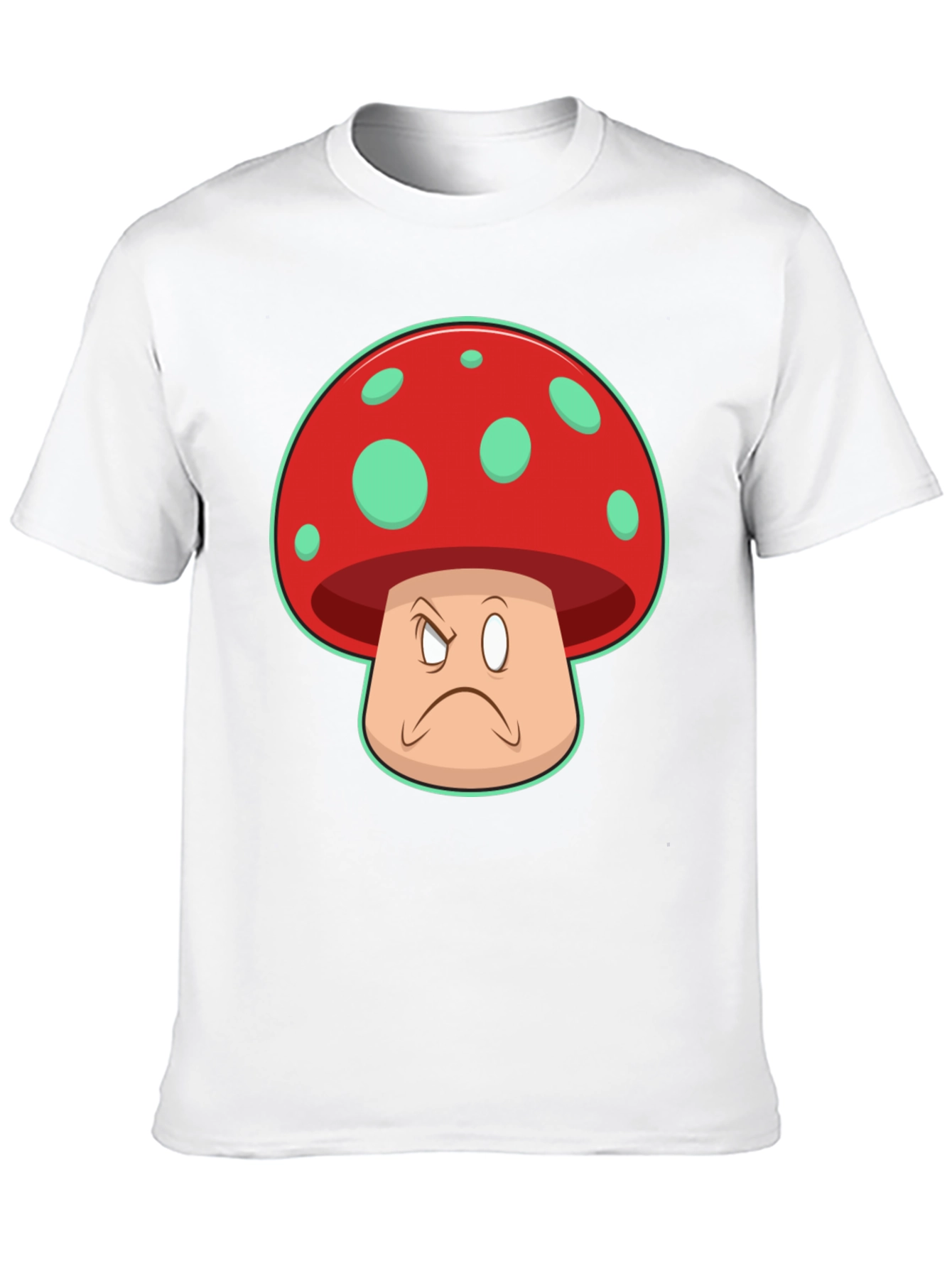 Black Grumpy Mushroom Graphic T-Shirt - Unisex Cotton Tee view 10