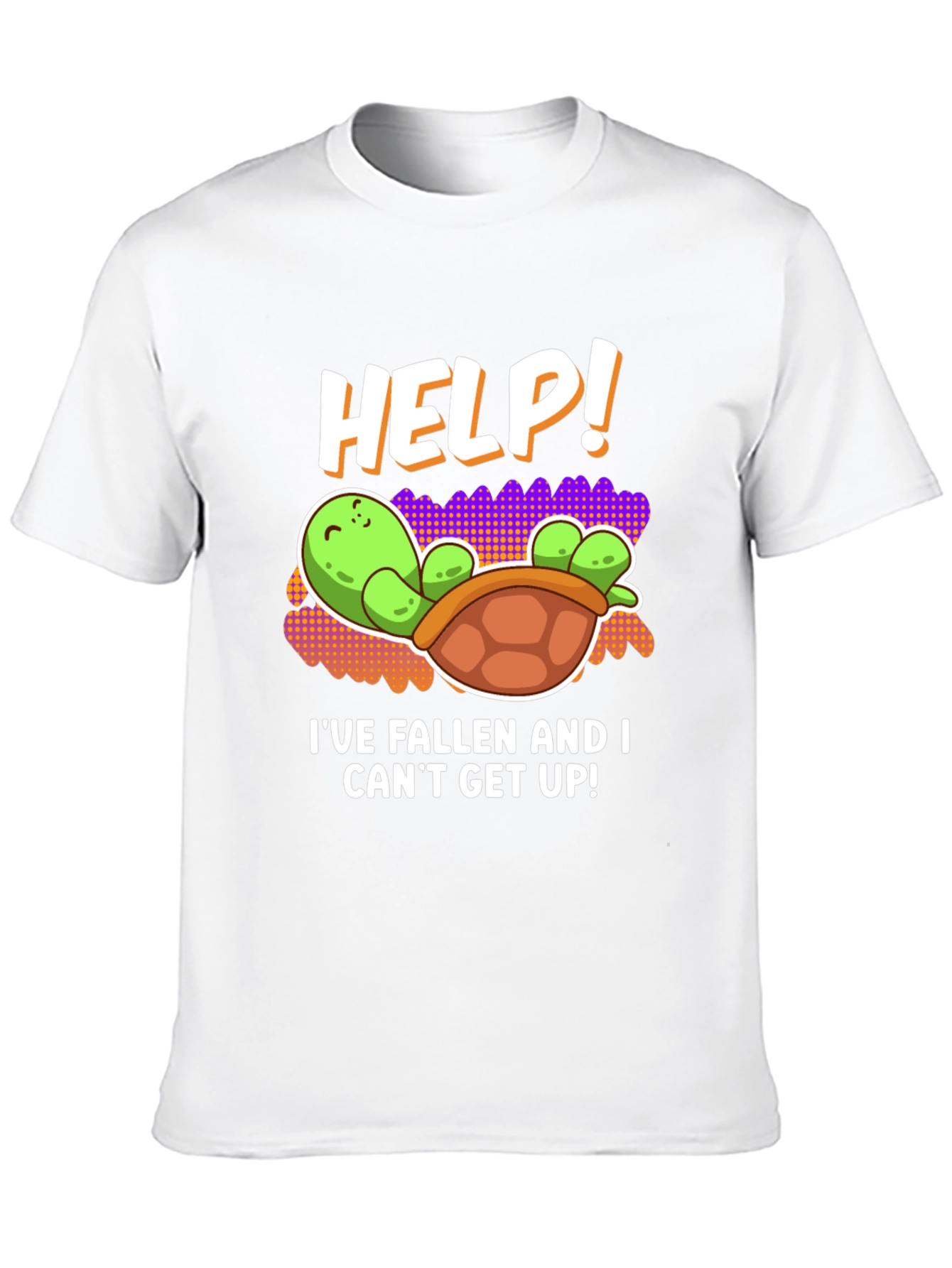 Black Help! Turtle Tee - I've Fallen Humor T-Shirt view 10