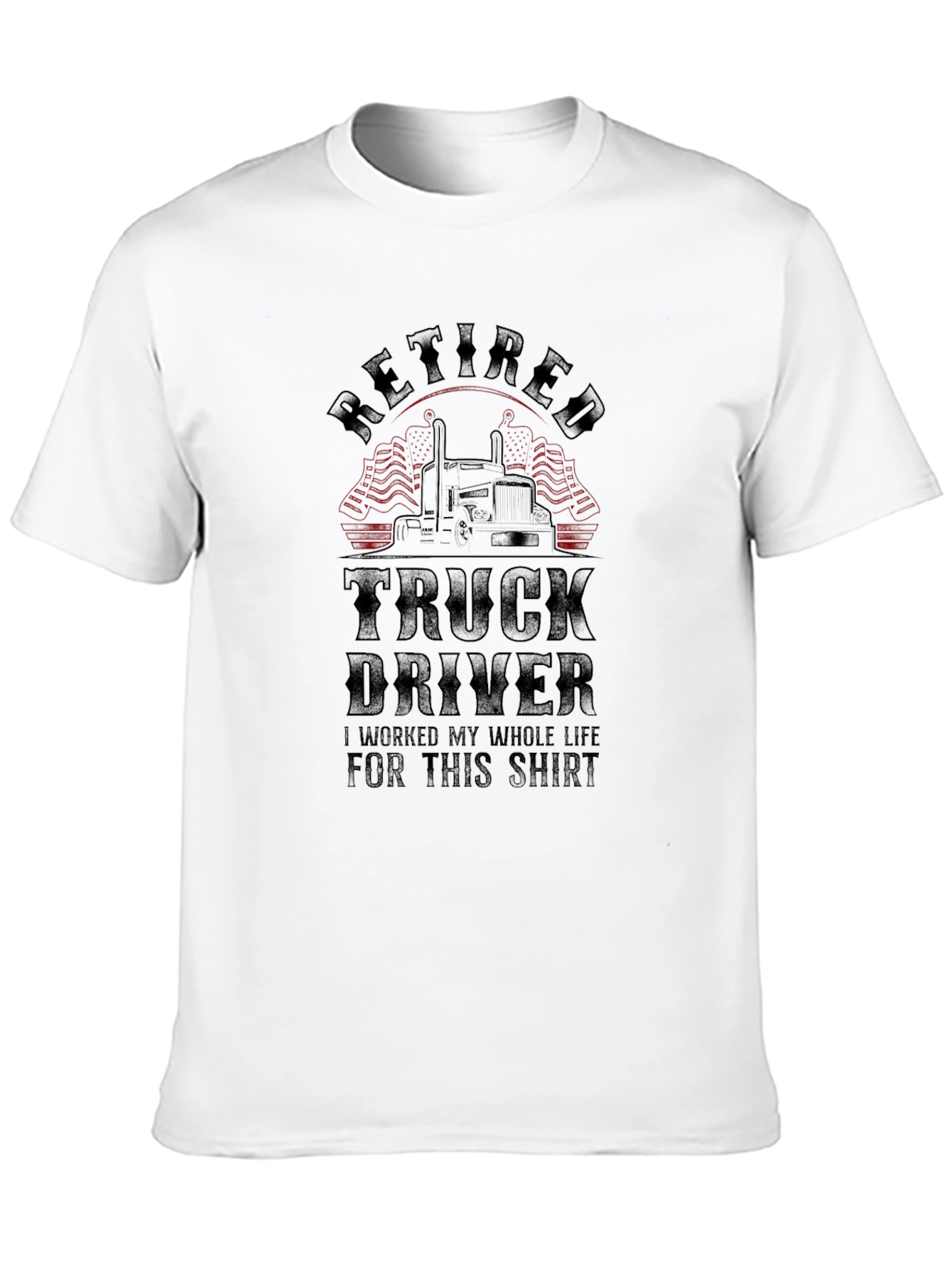 Black Retired Truck Driver Black Graphic T-Shirt view 10