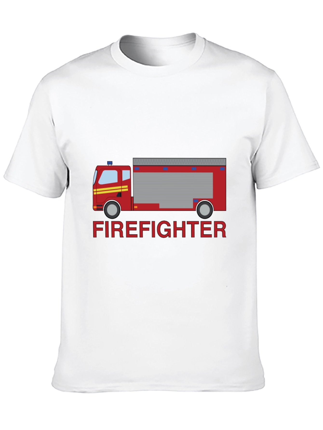 Black Firefighter Truck Graphic Tee - Black Cotton T-Shirt view 10