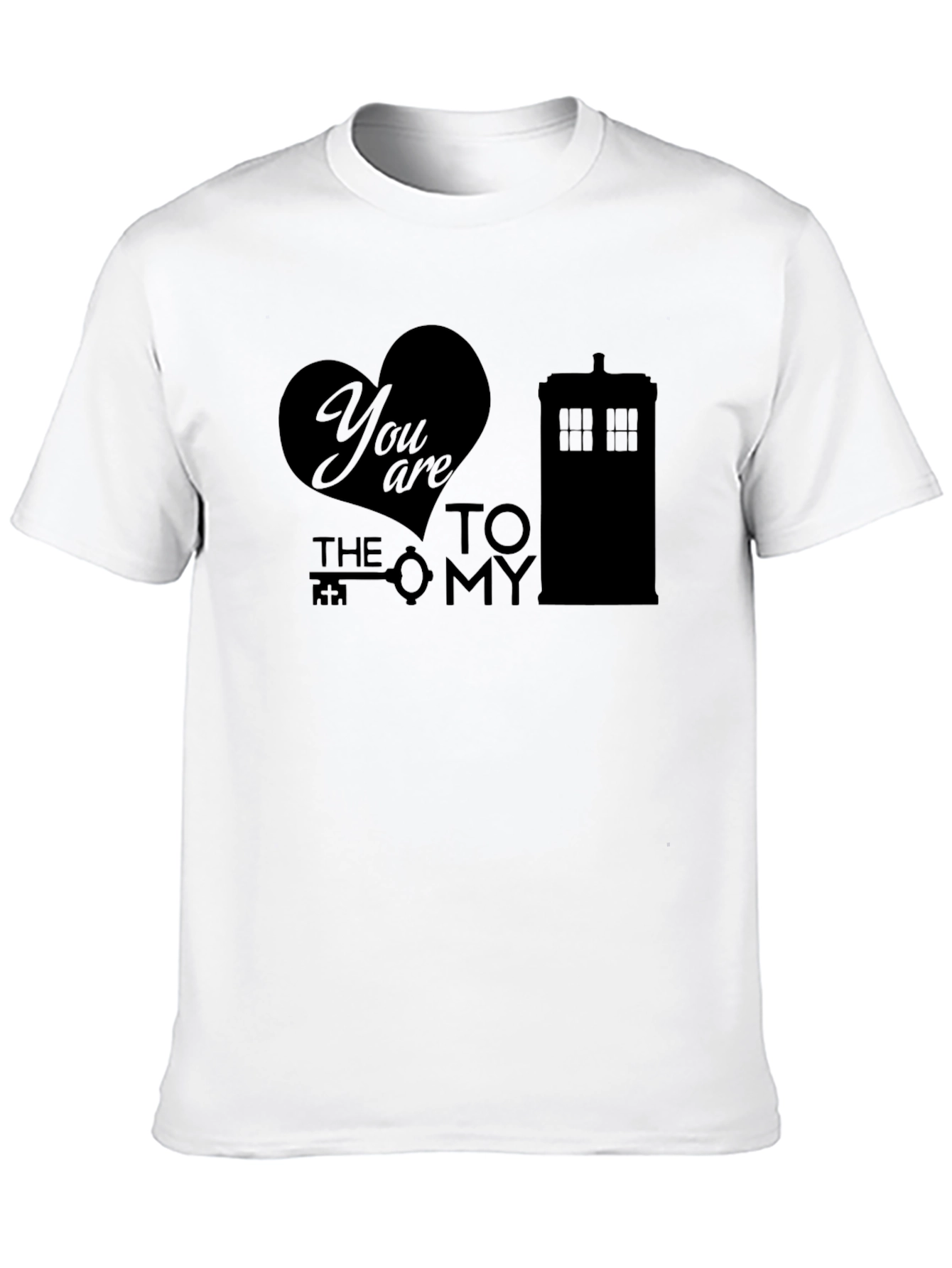 Black You Are the Key To My TARDIS Black Graphic T-Shirt view 10