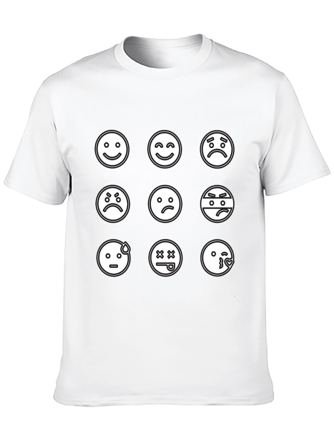 Black Emoji Mood T-Shirt - Black view 10