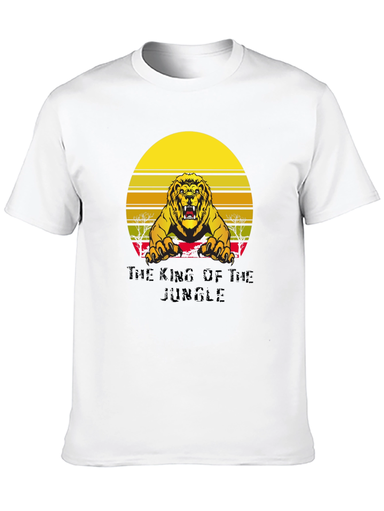 Black King of the Jungle Lion Graphic Tee - Unisex view 10