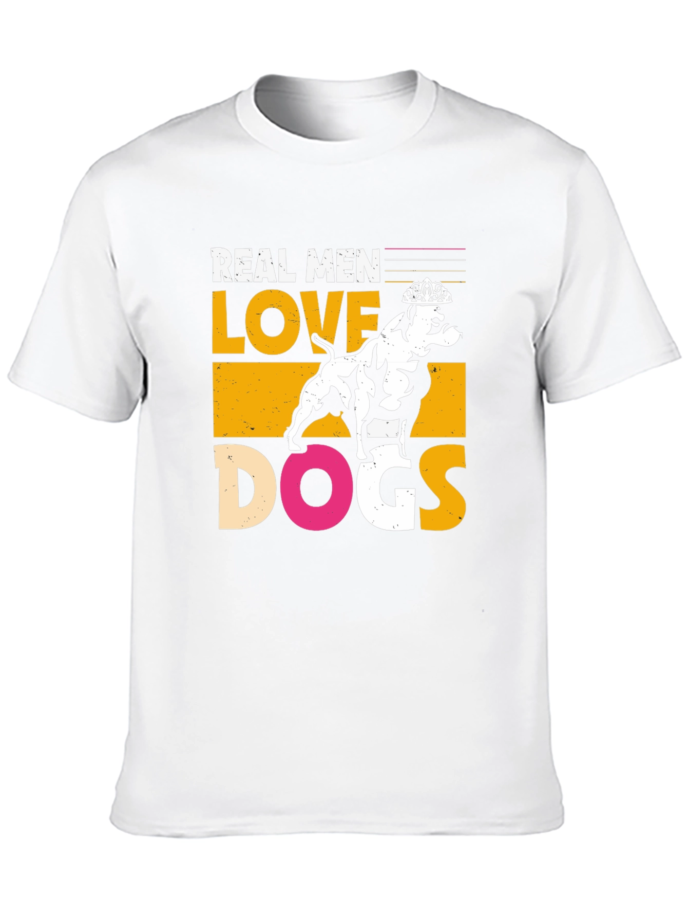 Black Real Men Love Dogs Graphic T-Shirt - Black view 10