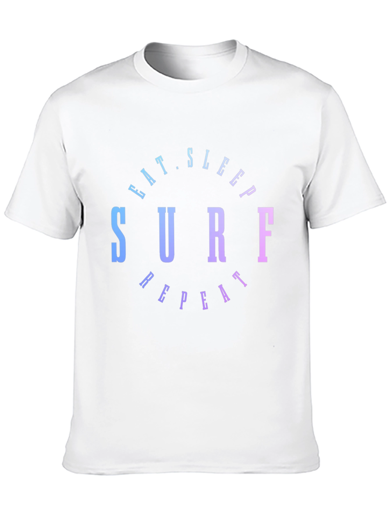 Black Eat Sleep Surf Repeat T-Shirt - Gradient Design view 10
