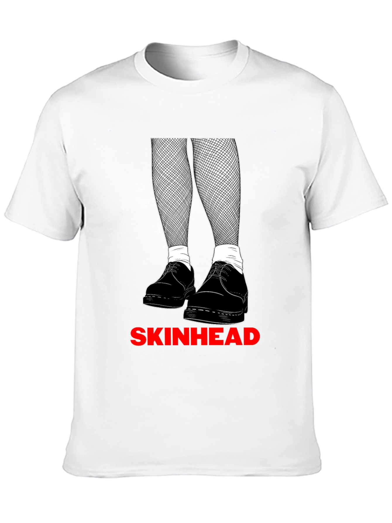 Black Skinhead Graphic Tee - Black Crew Neck T-Shirt view 10