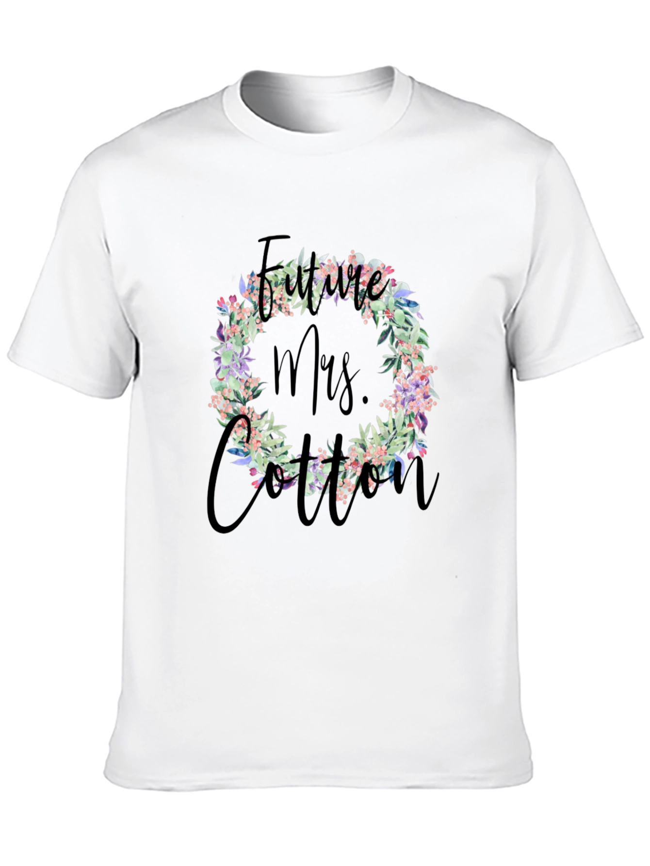 Future Mrs. Cotton Floral Wreath T-Shirt - 10