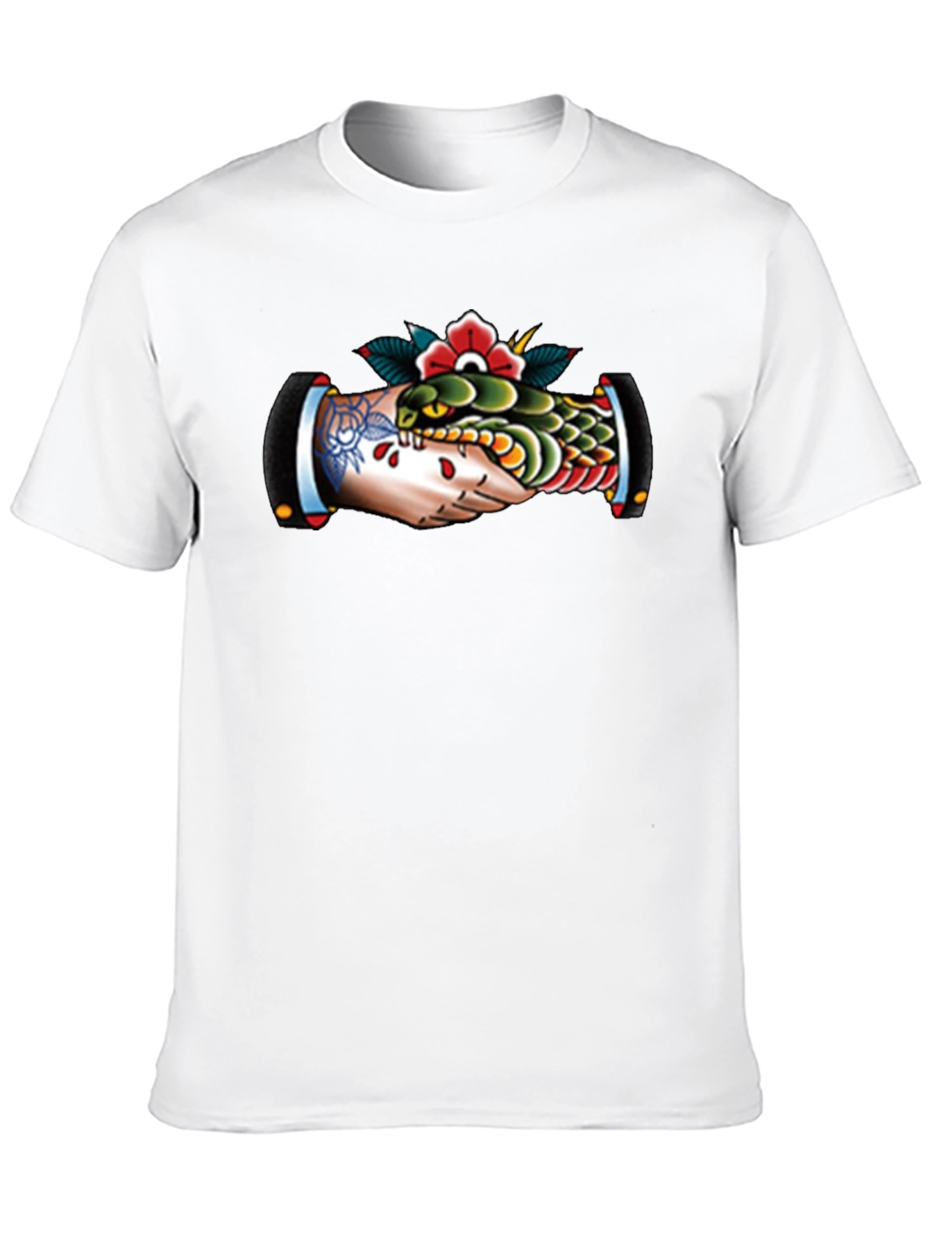 Black Snake Handshake Graphic Tee view 10