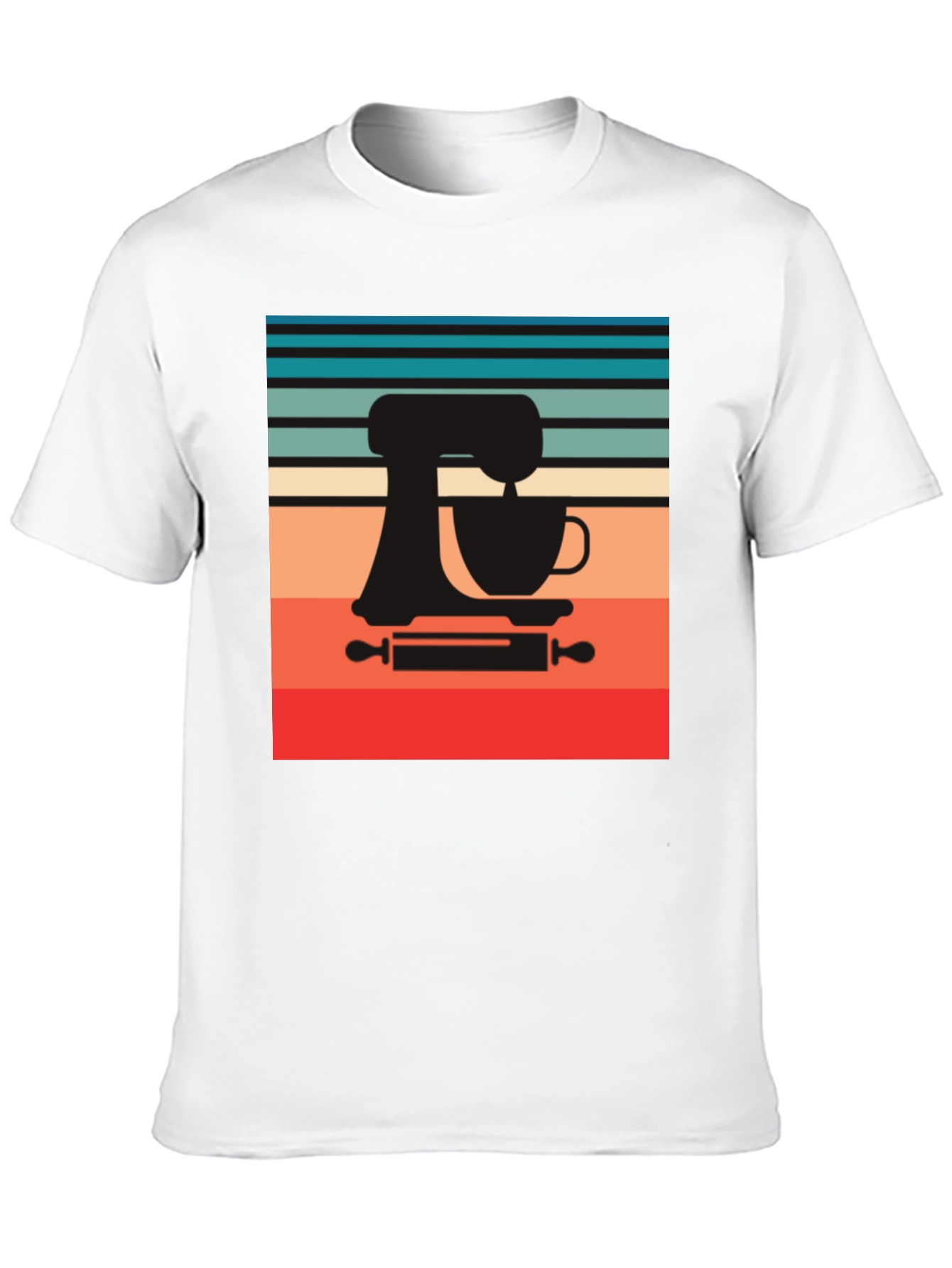 Black Retro Baker T-Shirt - Kitchen Mixer Design view 10