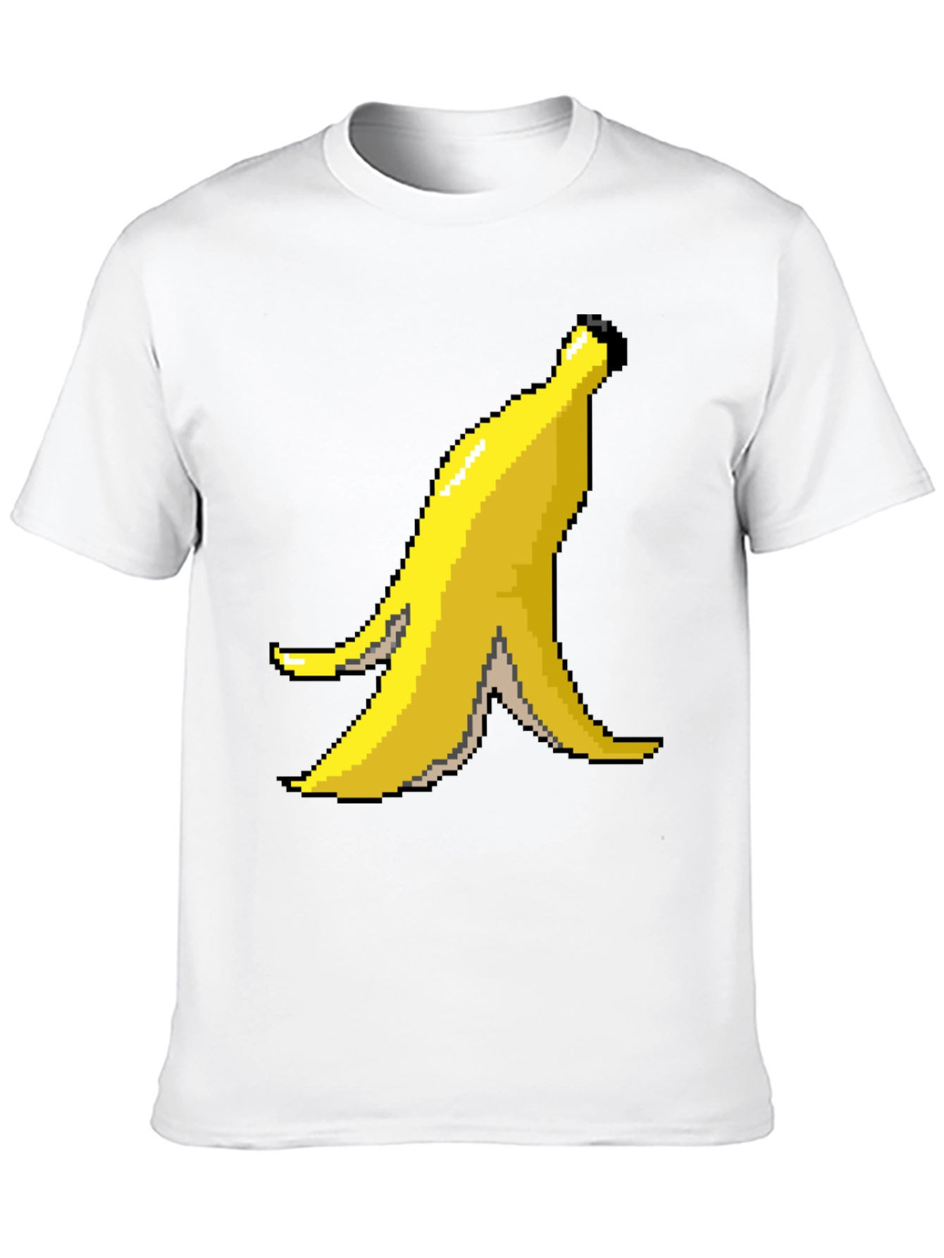 Black Pixel Banana Peel Graphic T-Shirt view 10