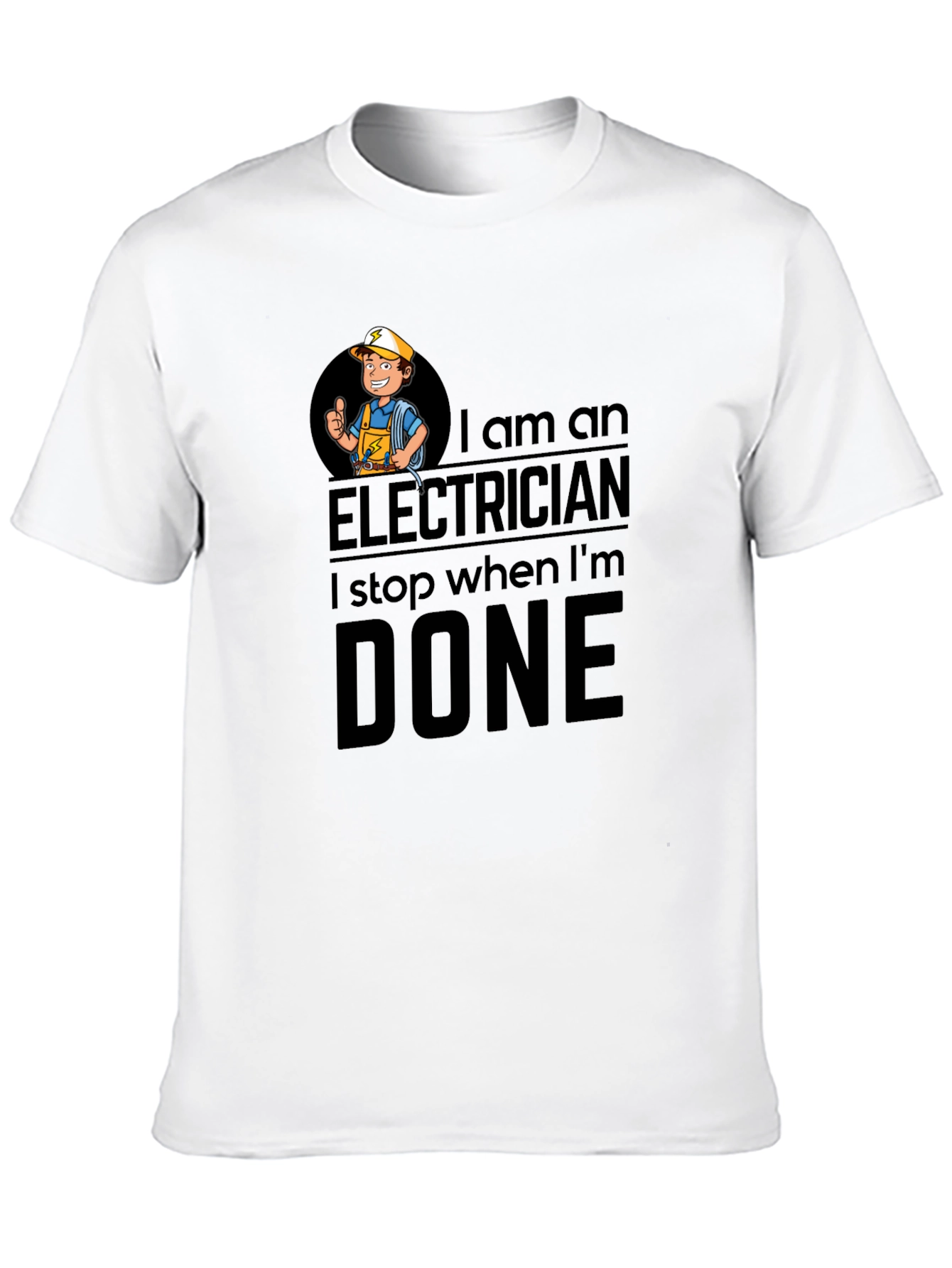 Black Electrician T-Shirt: I Stop When I'm Done view 10
