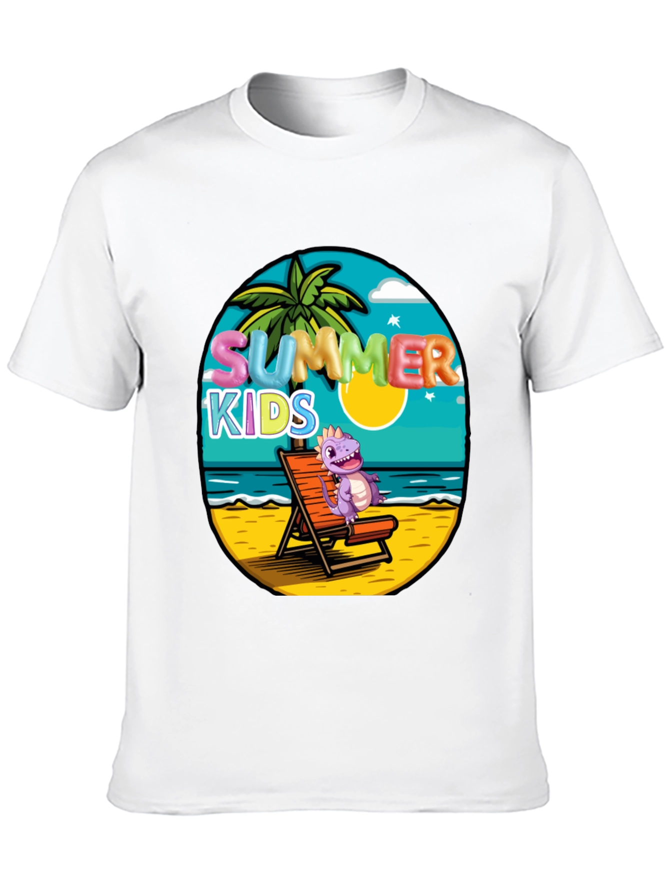 Black Summer Kids Beach T-Shirt view 10