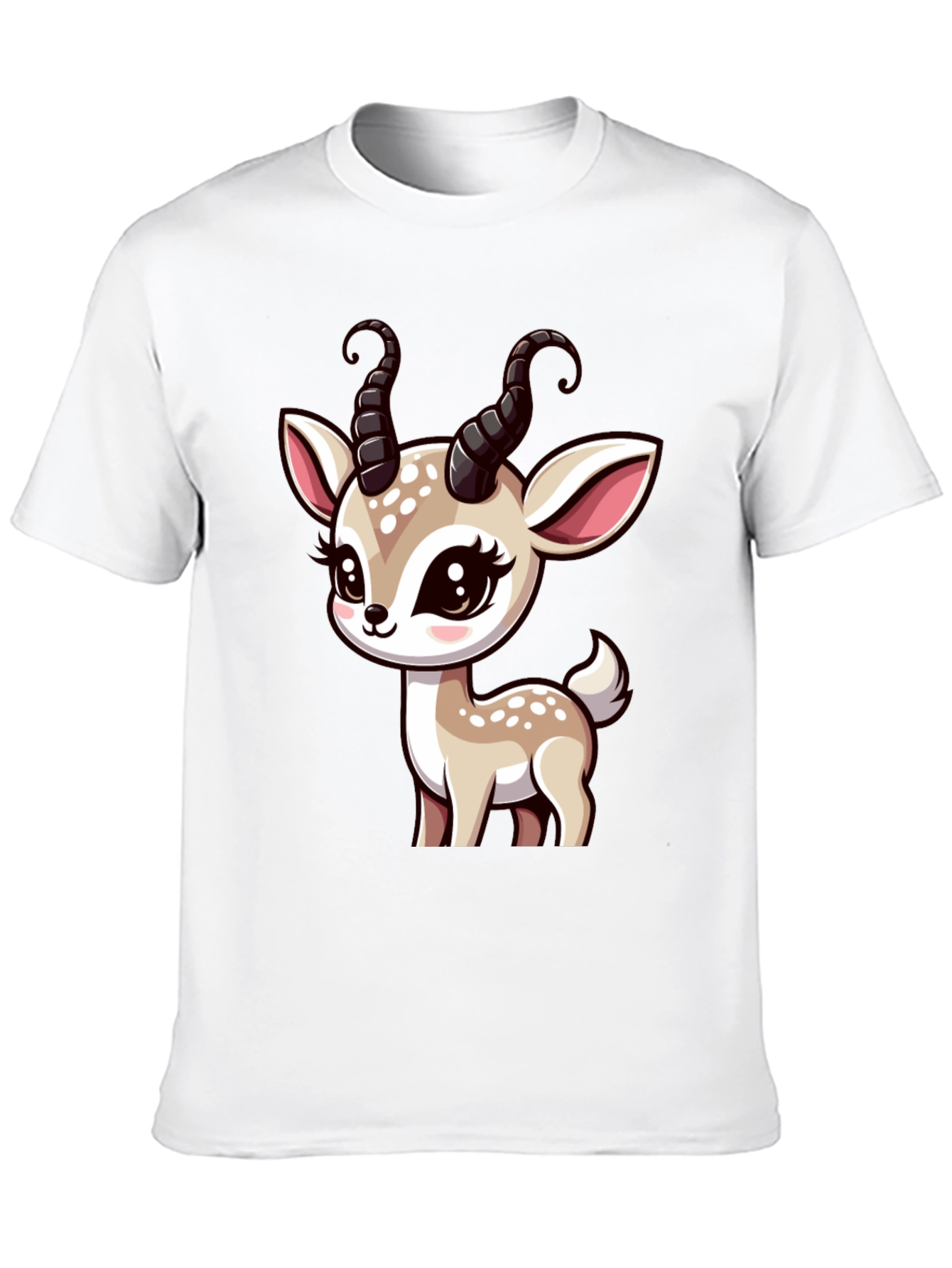 Black Cute Deer Graphic Black T-Shirt view 10